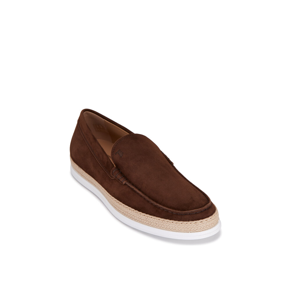 Tod S Brown Suede Espadrille Loafer Mitchell Stores