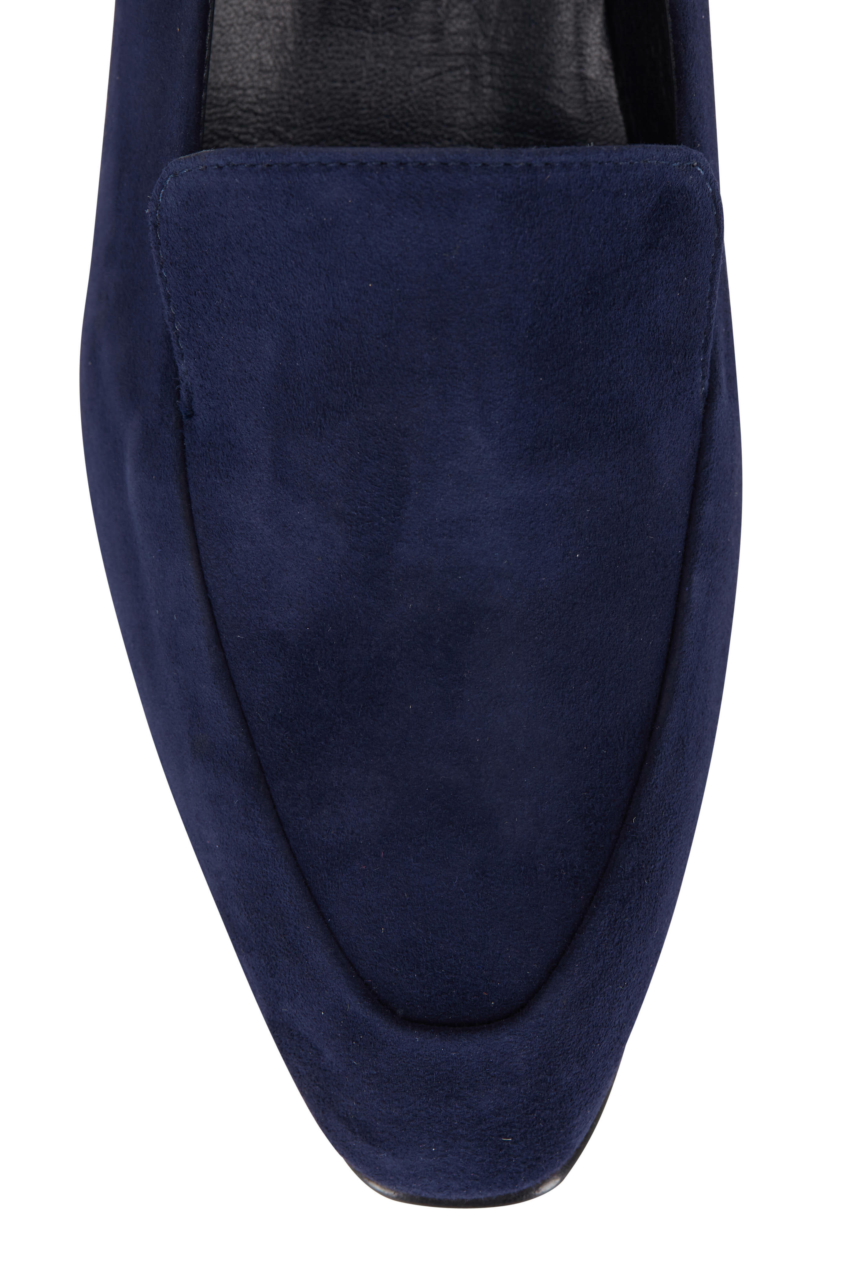 Manolo Blahnik Pitaka Navy Suede Flat Loafer Mitchell Stores