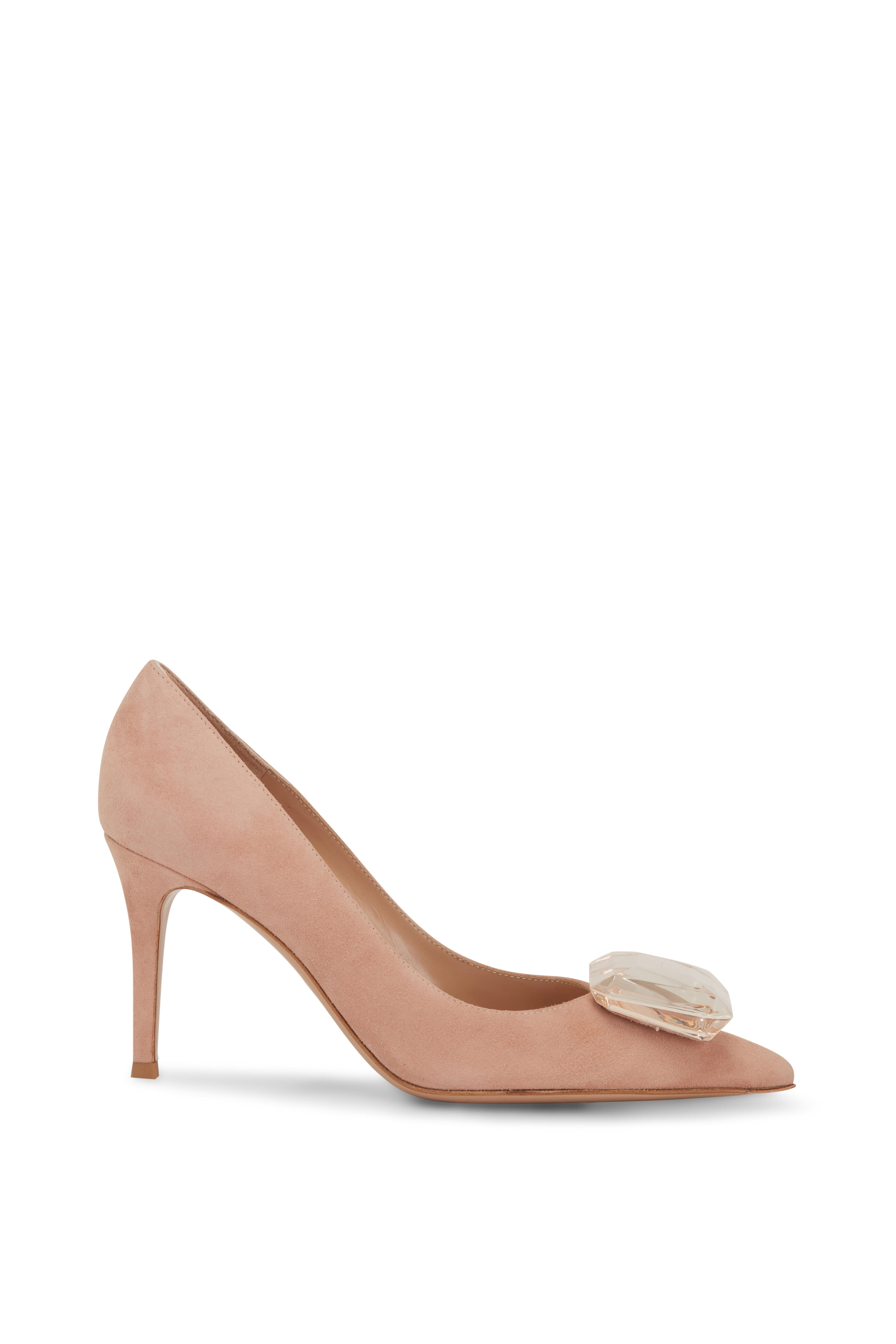 Gianvito Rossi Camoscio Peach Jaipur Suede Pump 85mm