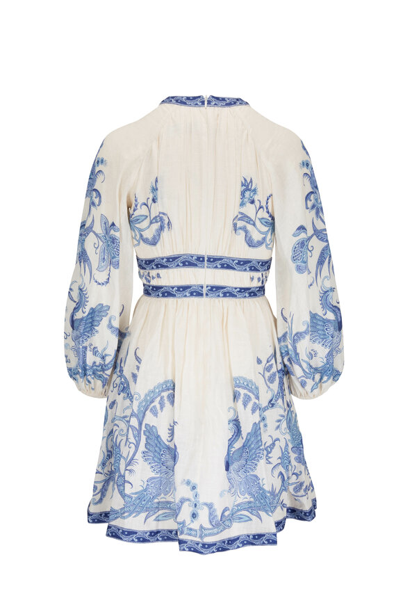 Zimmermann Aliane Blue White Mini Dress Mitchell Stores