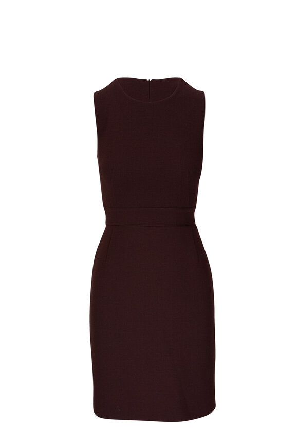 Akris Blackberry Wool Crepe Sheath Dress Mitchell Stores