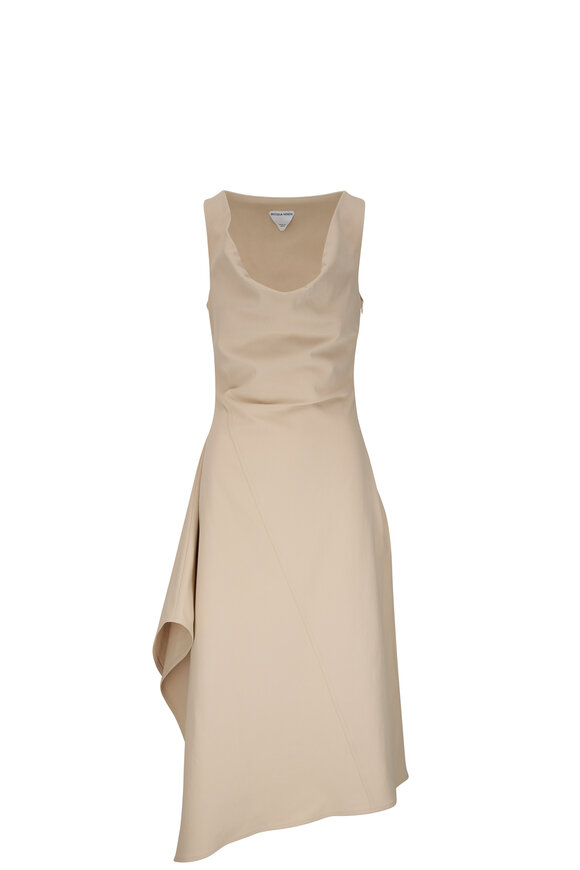 Bottega Veneta Birch Stretch Cotton Canvas Midi Dress