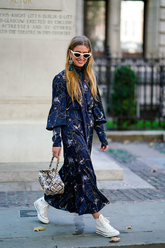 FLoral Dress with Sneakers Maxi Dress with Sneakers
