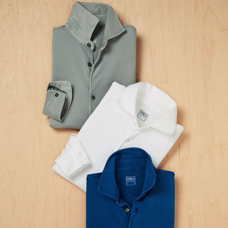 How to Wear a Knit Shirt The knit shirt is a Spring Staple. The silhouette of a dress shirt, but the fabric of a polo. A knit shirt looks just