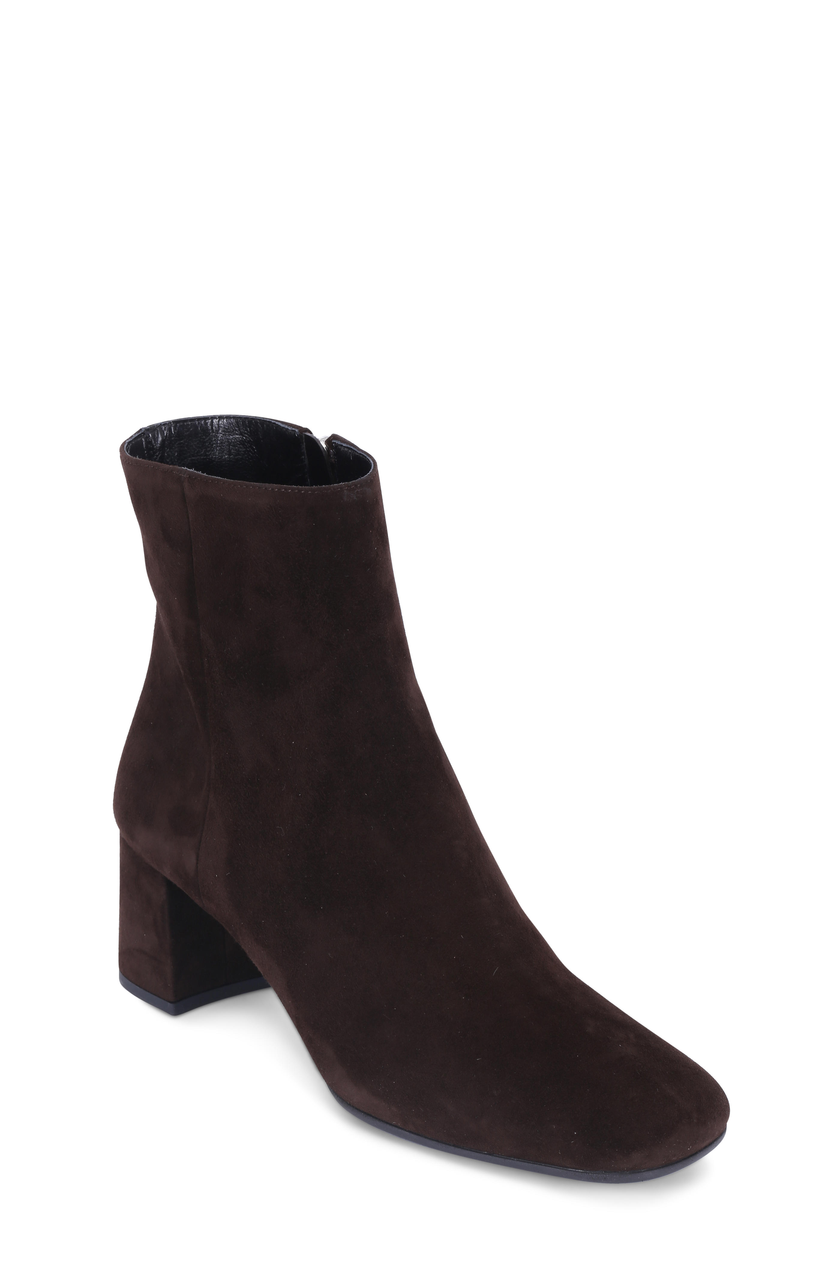 dark brown suede bootie