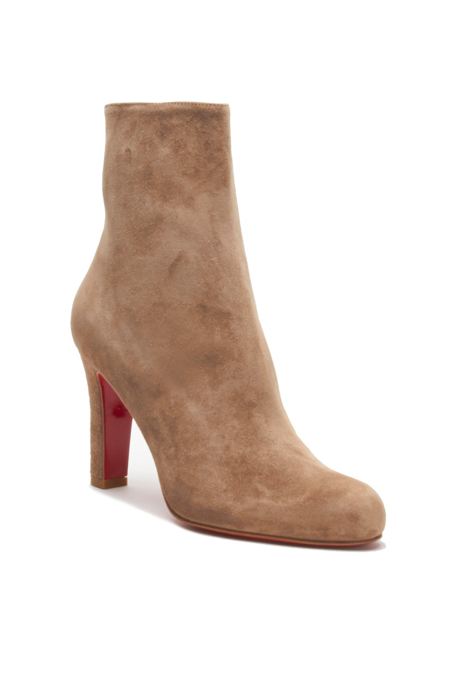 Miss Tack Beige Suede Ankle Boot, 85mm