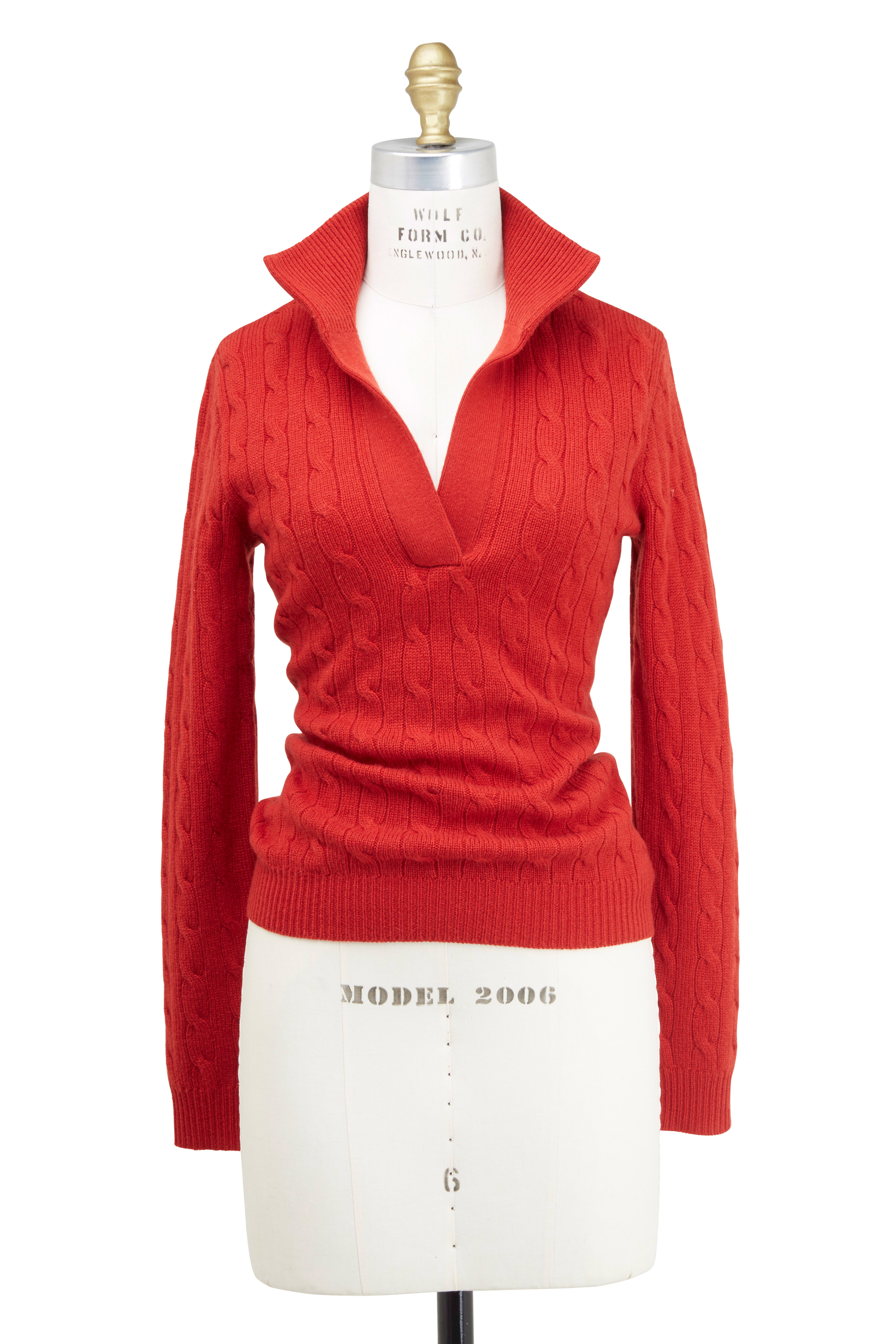 ralph lauren red cardigan