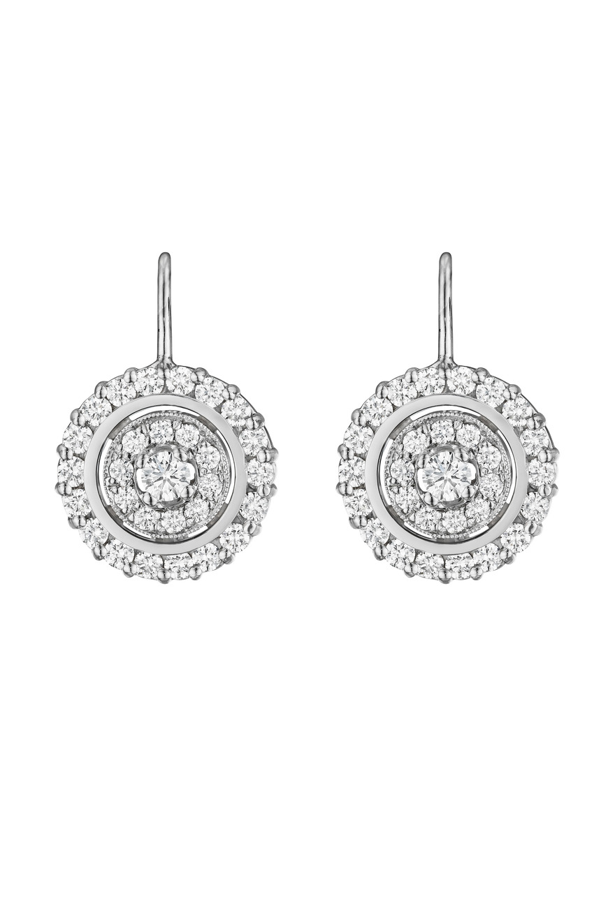 White Gold Round Diamond Earrings