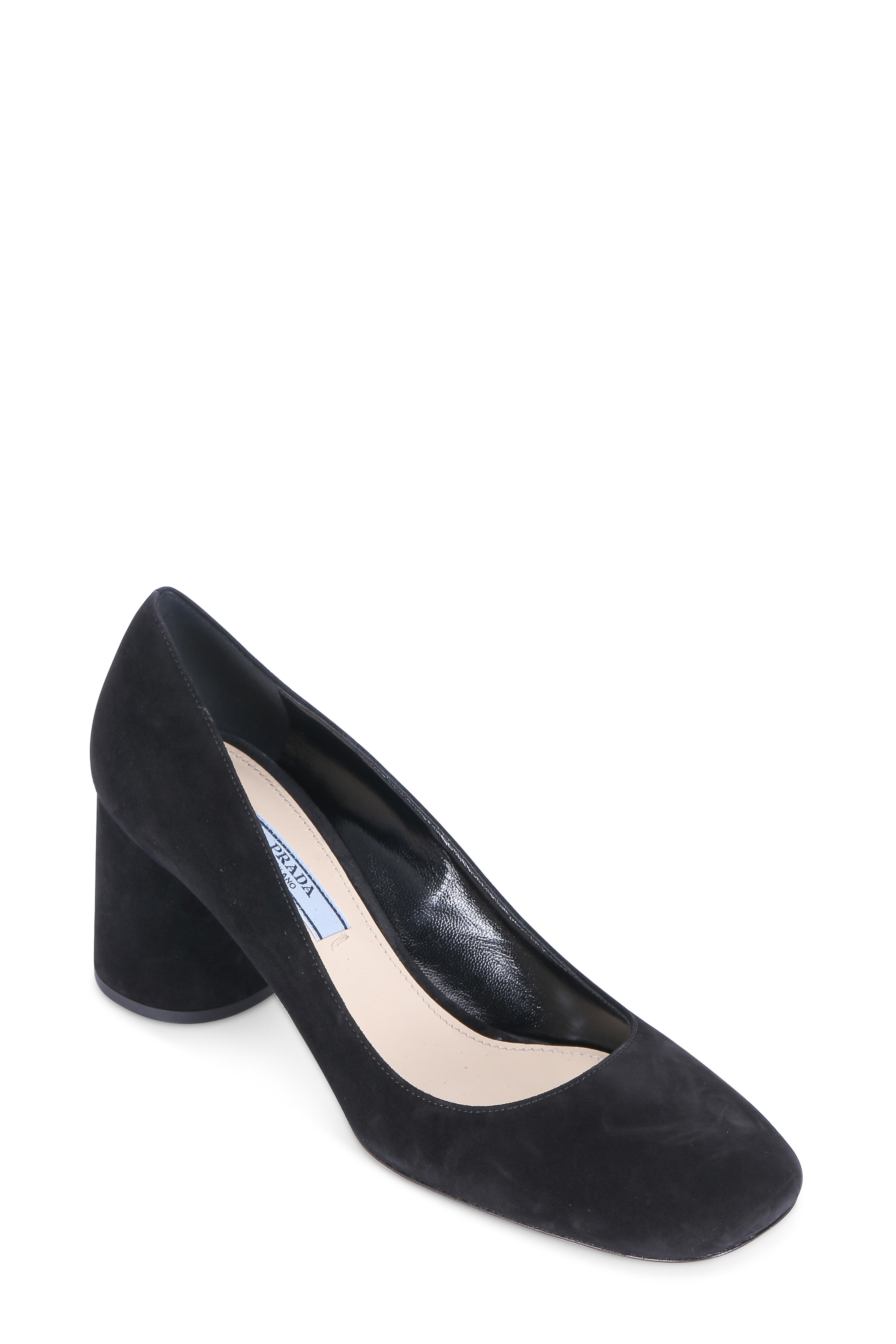 black square toe court shoes