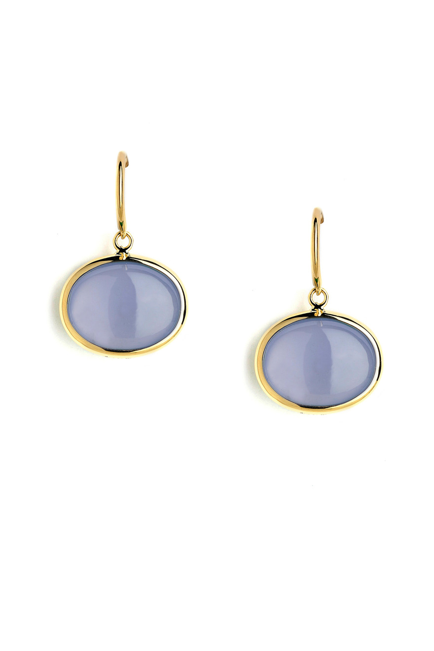 Blue Chalcedony Earrings On A French Wire