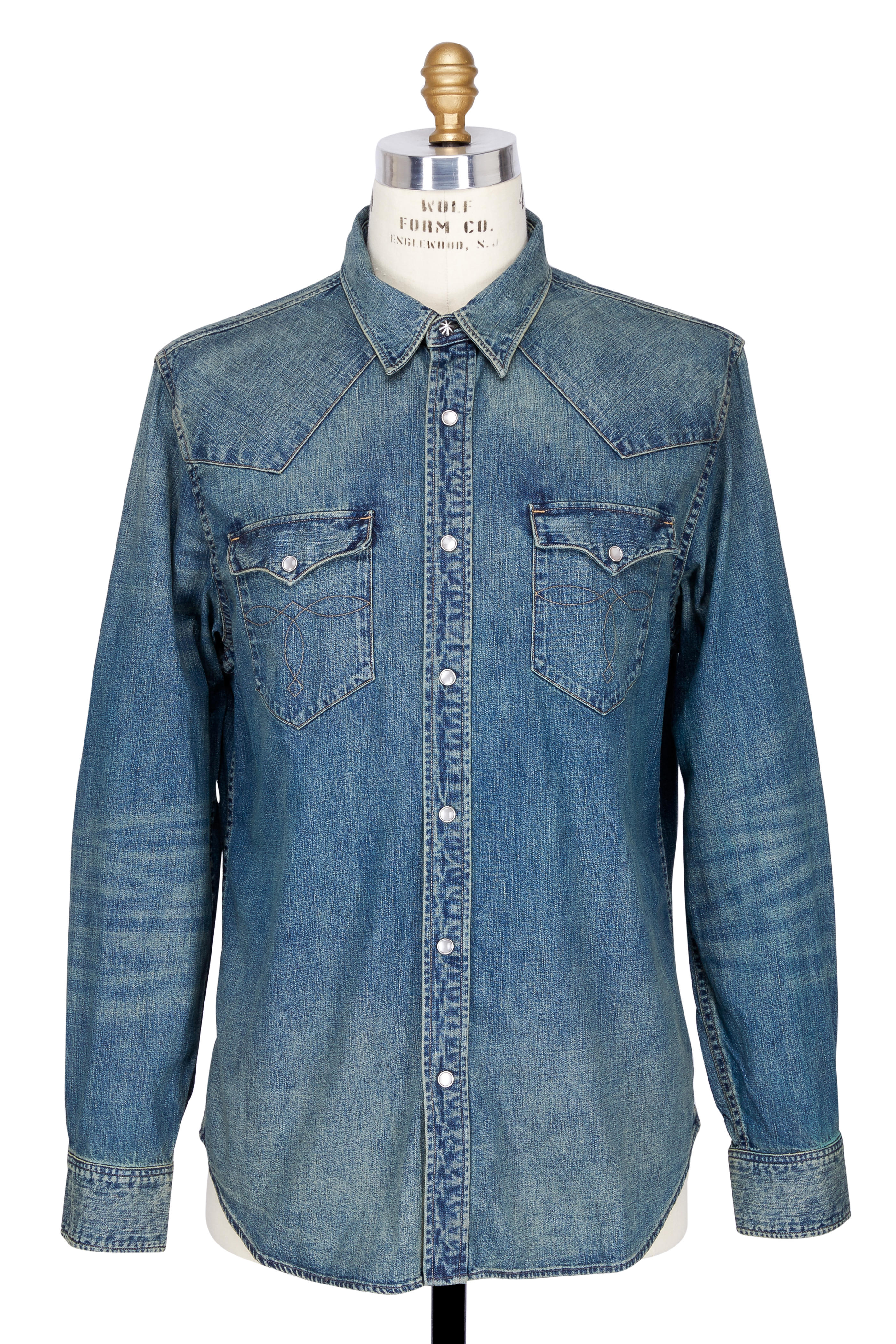 rrl denim western shirt