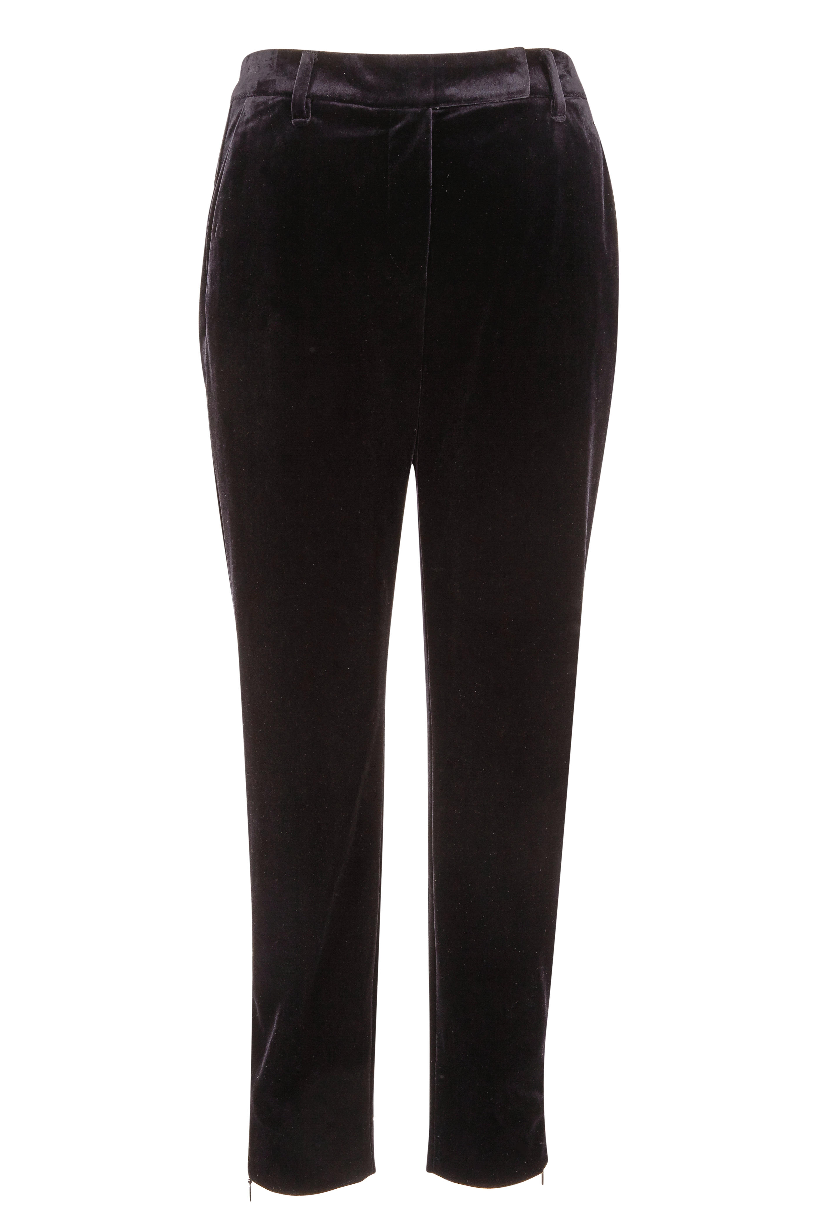black velvet skinny trousers