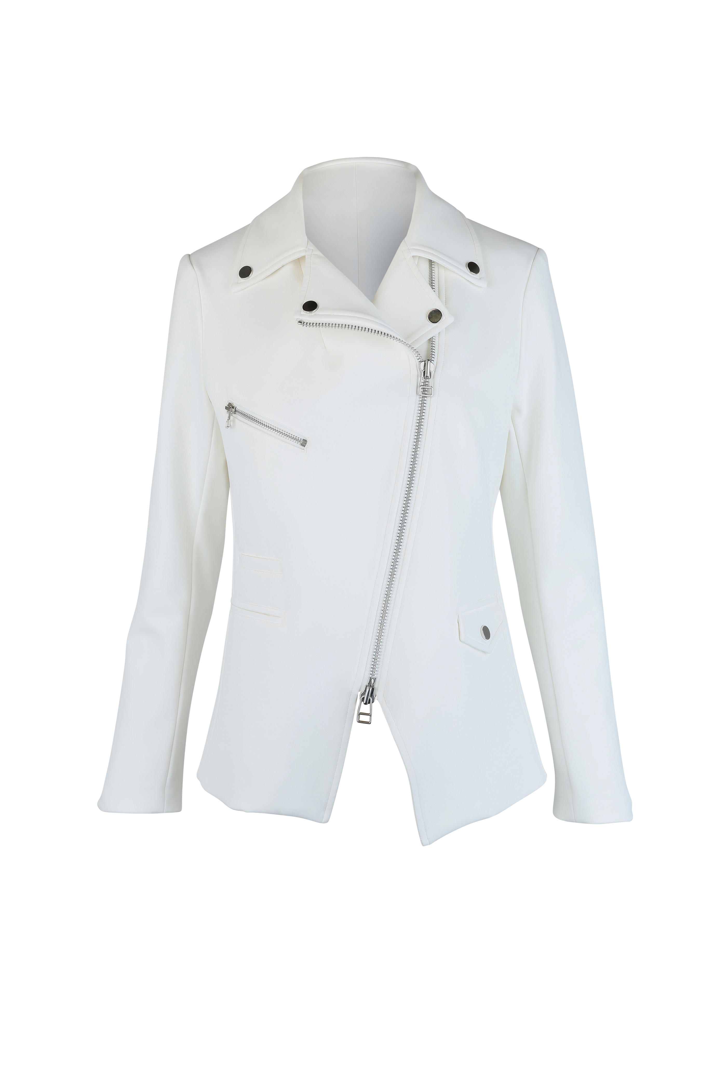 Veronica Beard - Hadley White Scuba Moto Jacket | Mitchell Stores