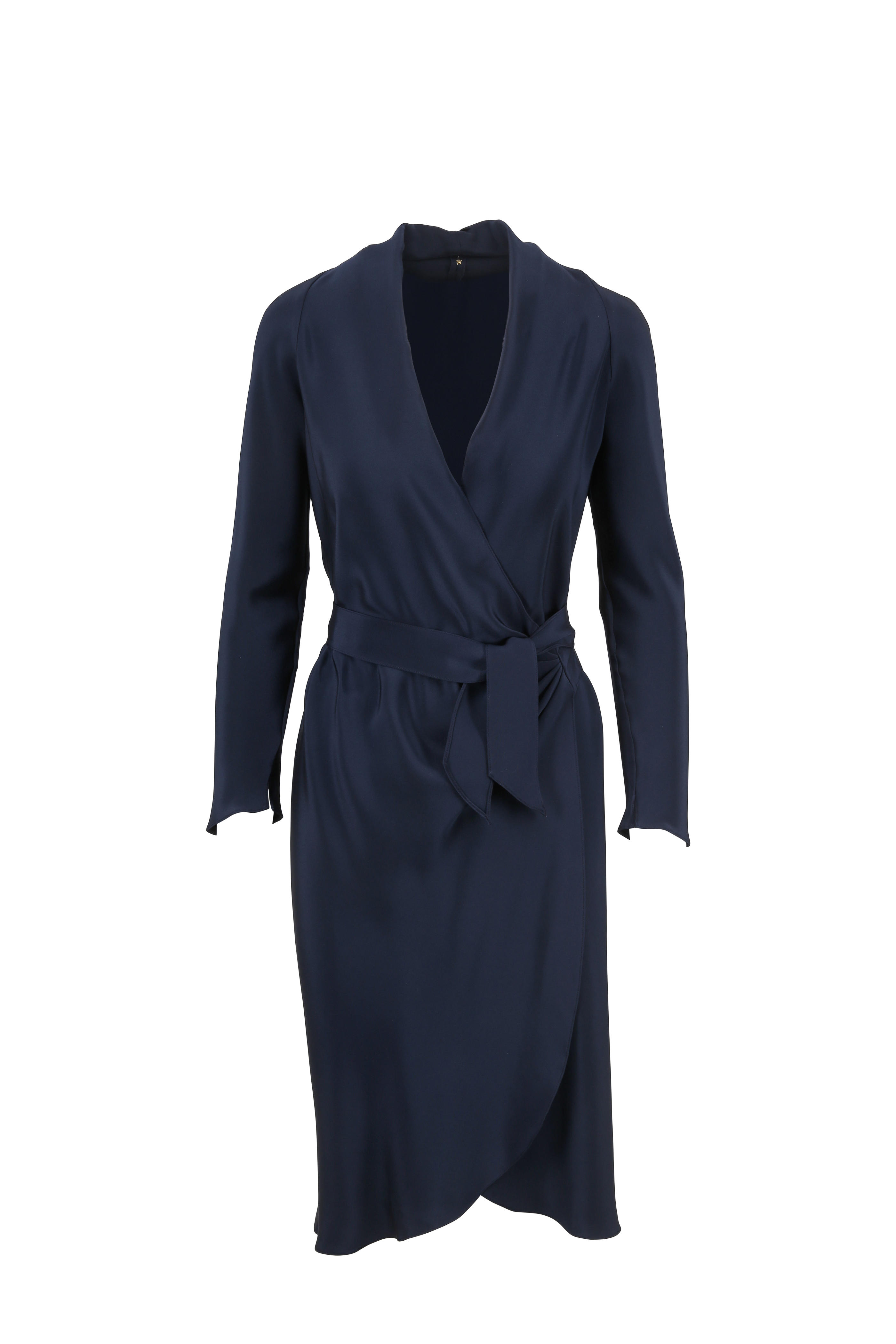 navy blue silk wrap