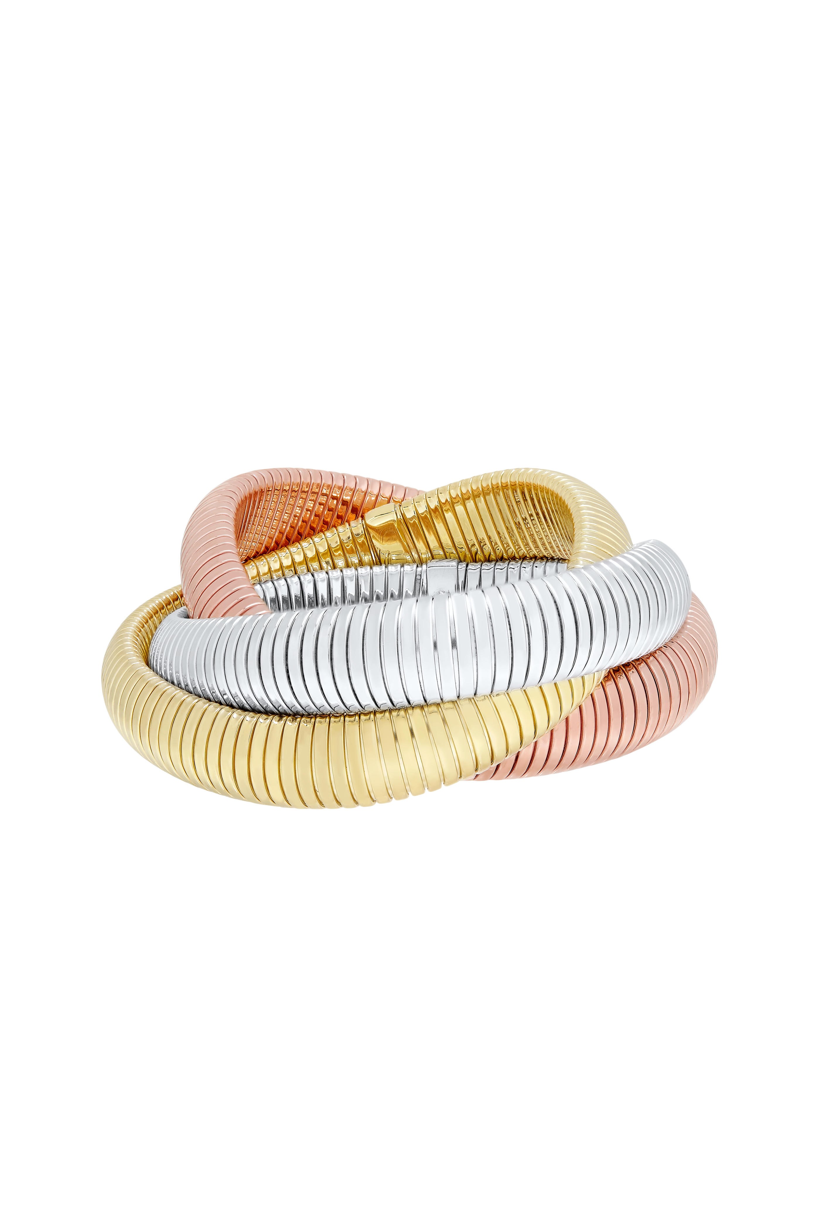 Alberto Milani 18k White Yellow Rose Gold Slip On Bracelet Alberto Milani 18k White Yellow