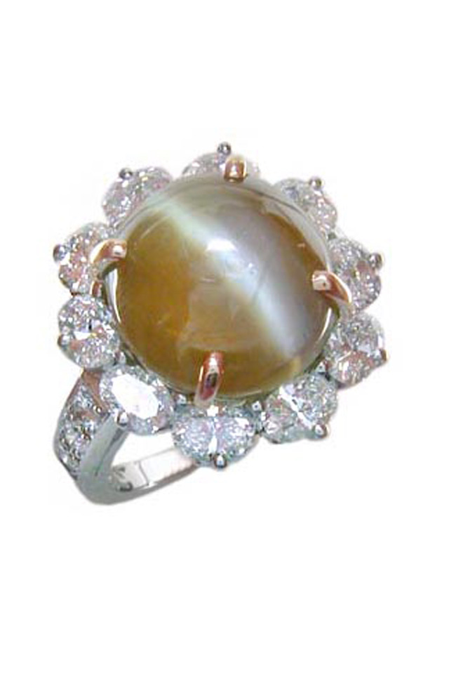 Catseye Diamond Ring