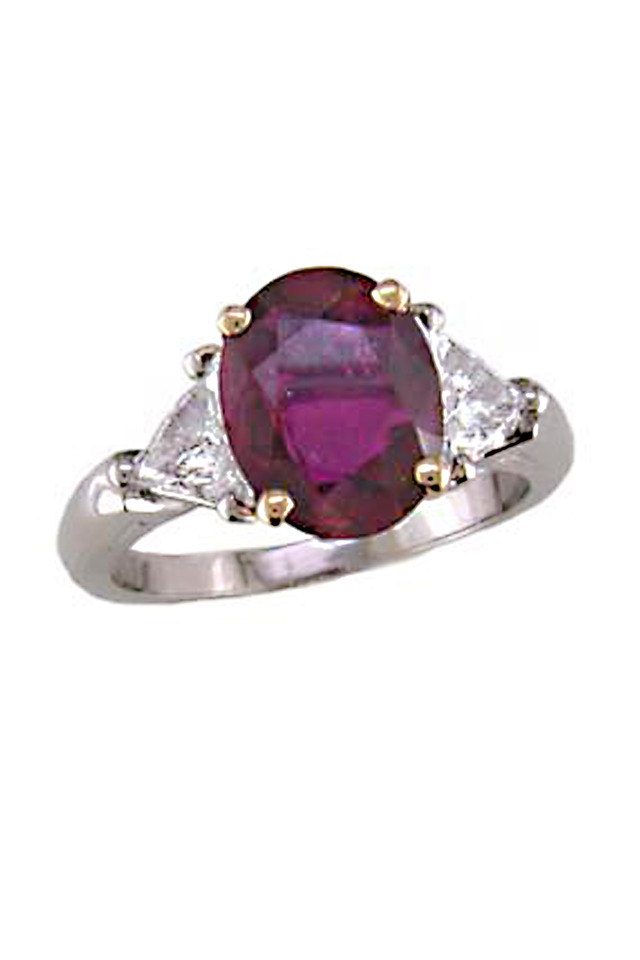 Gold Platinum Ruby Diamond Ring