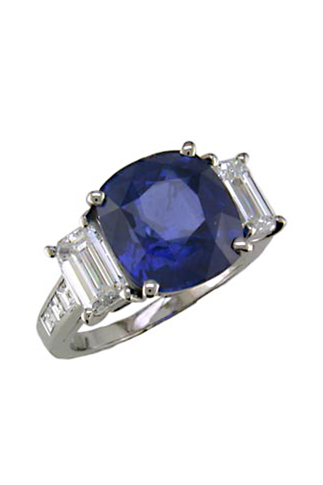 Platinum Sapphire Diamond Ring