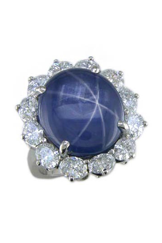 Platinum Star Sapphire Ring