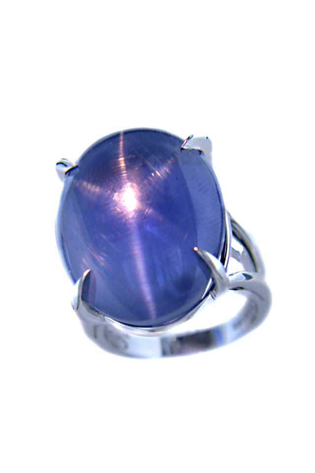 Star Sapphire Platinum Ring