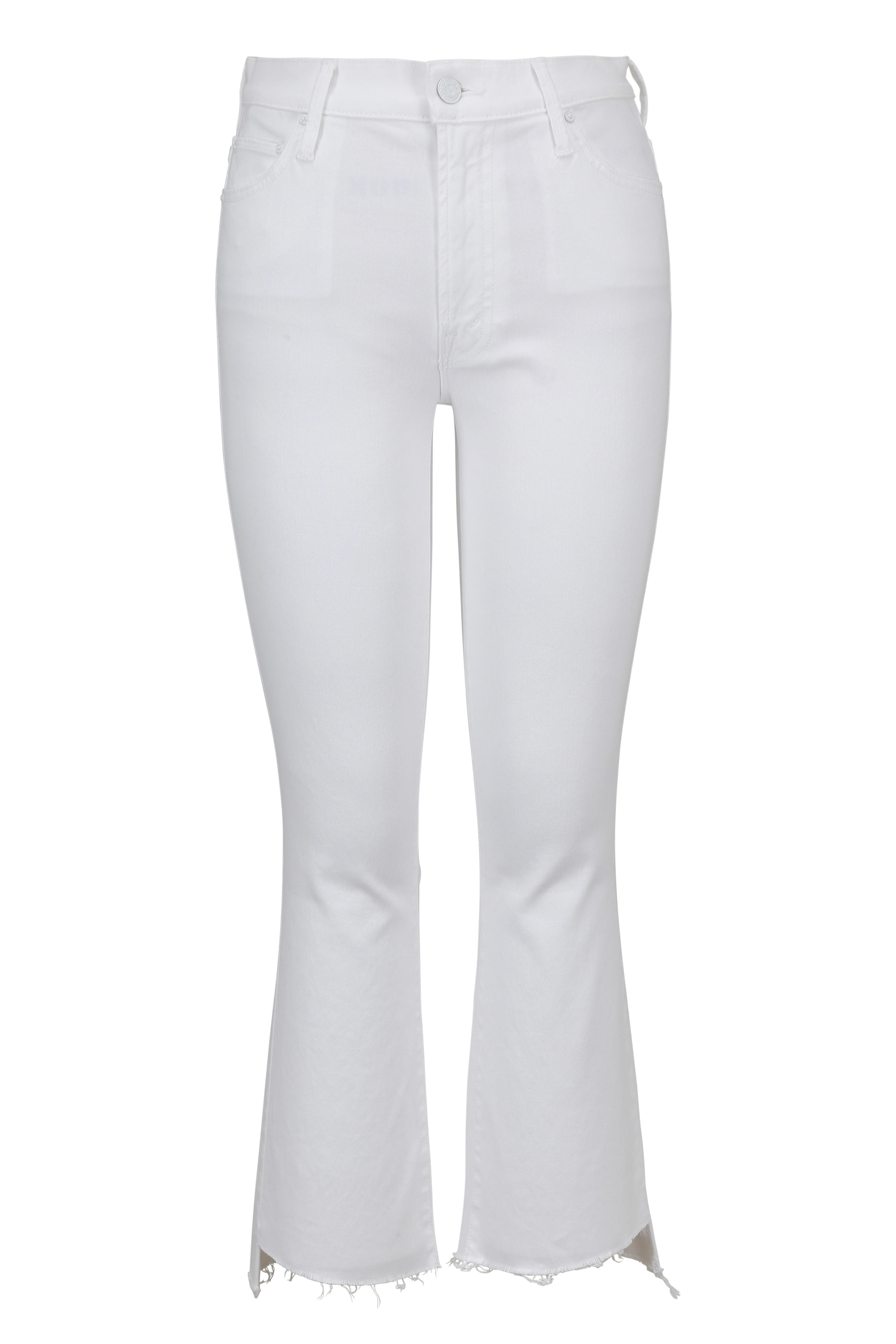 mother insider crop step fray white