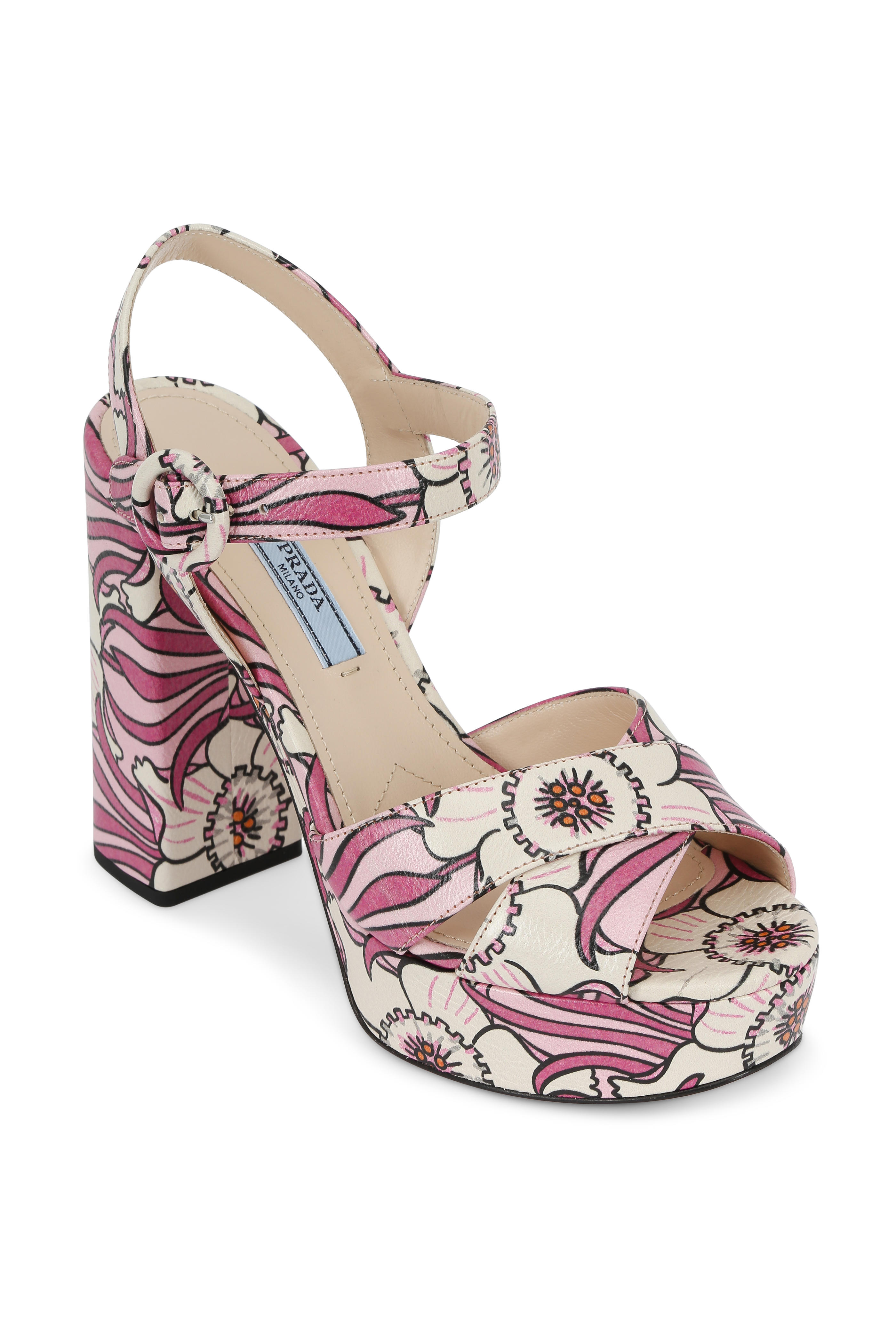 floral platform sandals