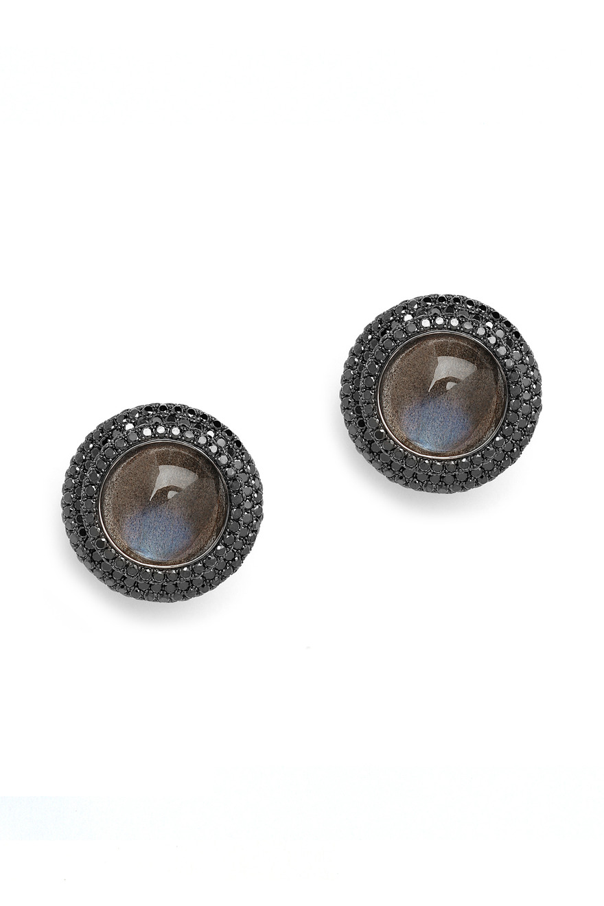 Labradorite Black Diamond Earrings