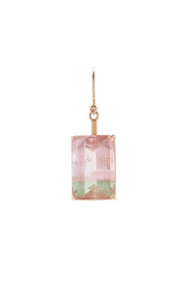 18K Rose Gold Watermelon Tourmaline Earrings