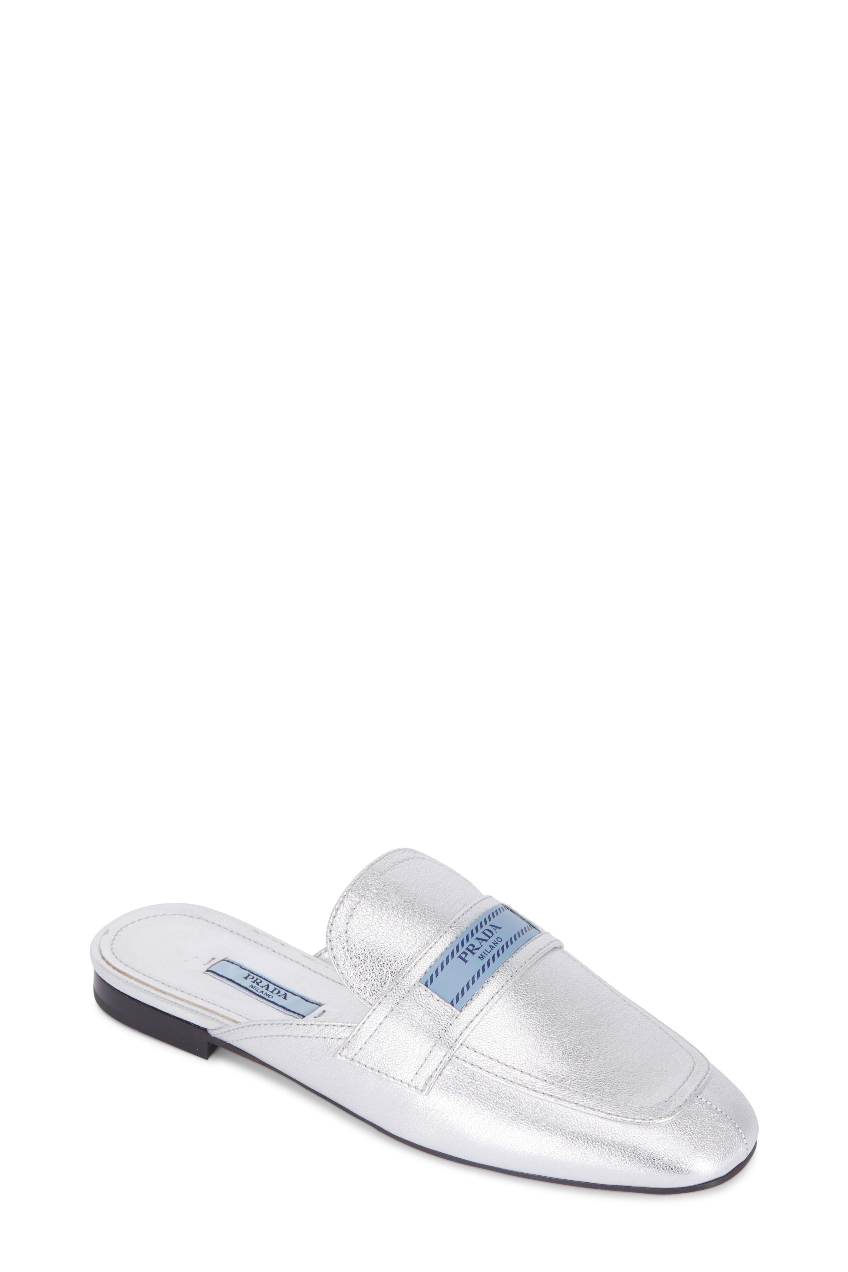 prada silver mules