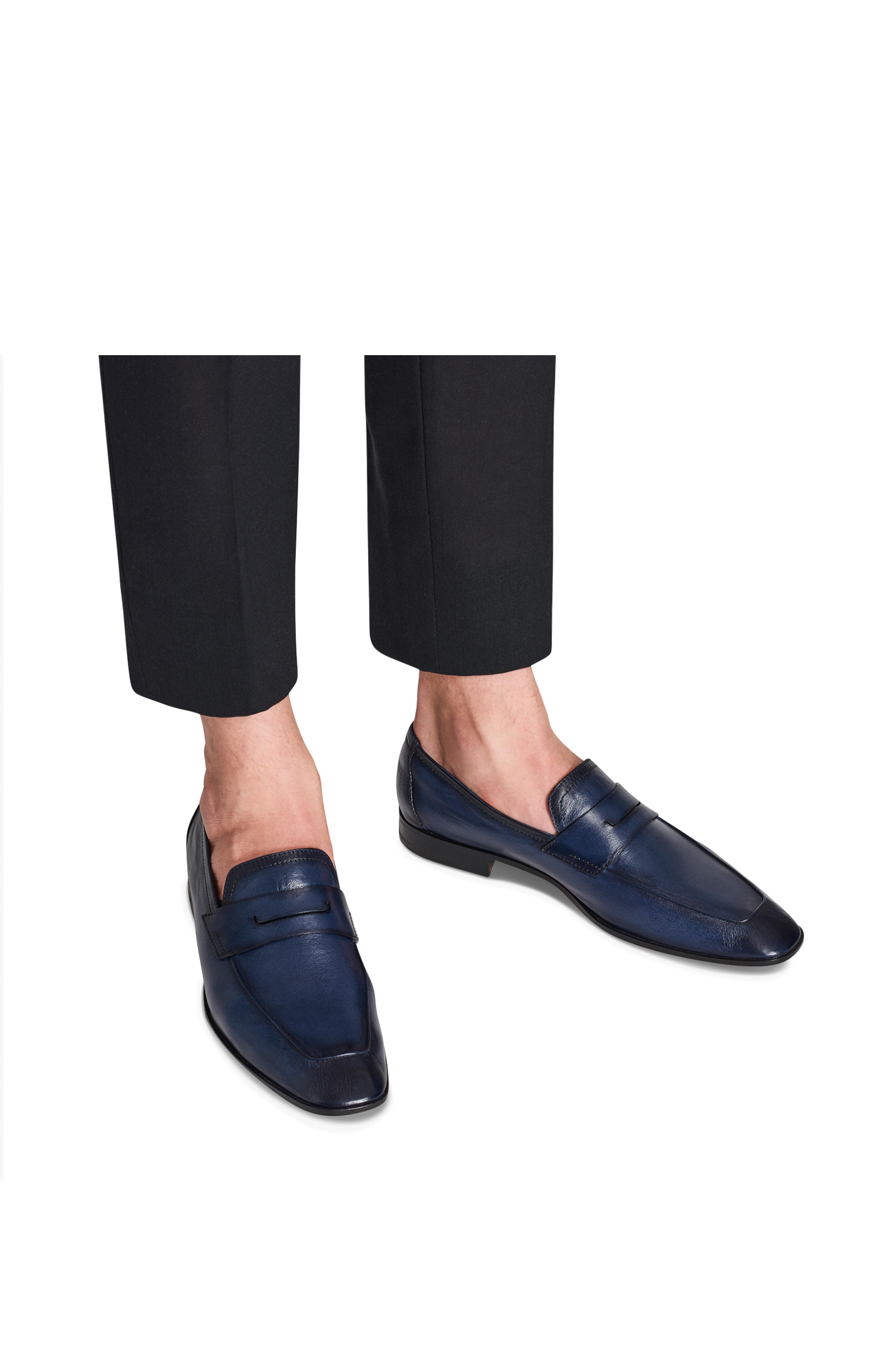 Berluti - Lorenzo Rimini Navy Blue Kangaroo Leather Loafer