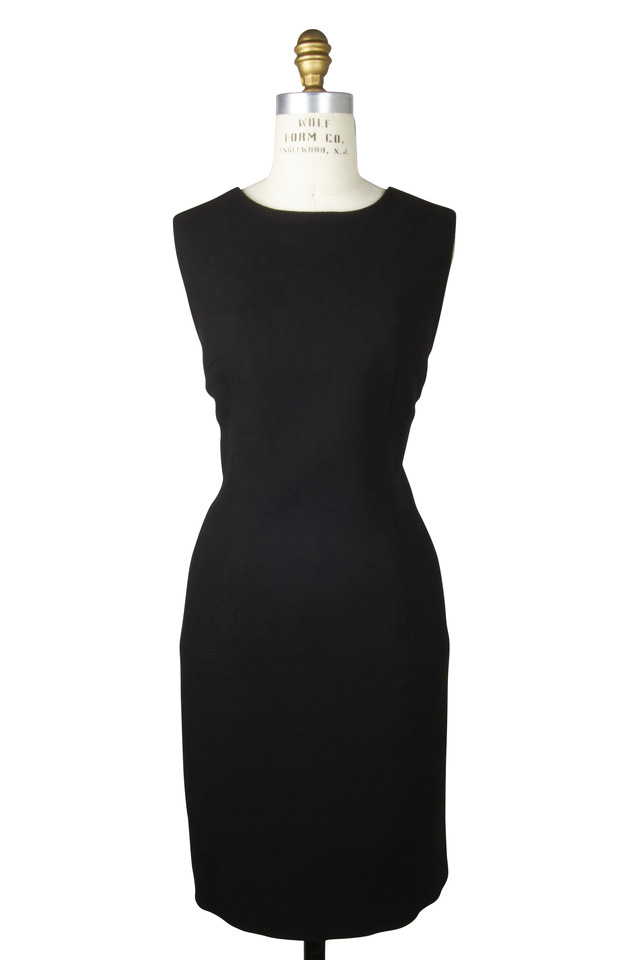 Sleeveless Wool Crepe Dress