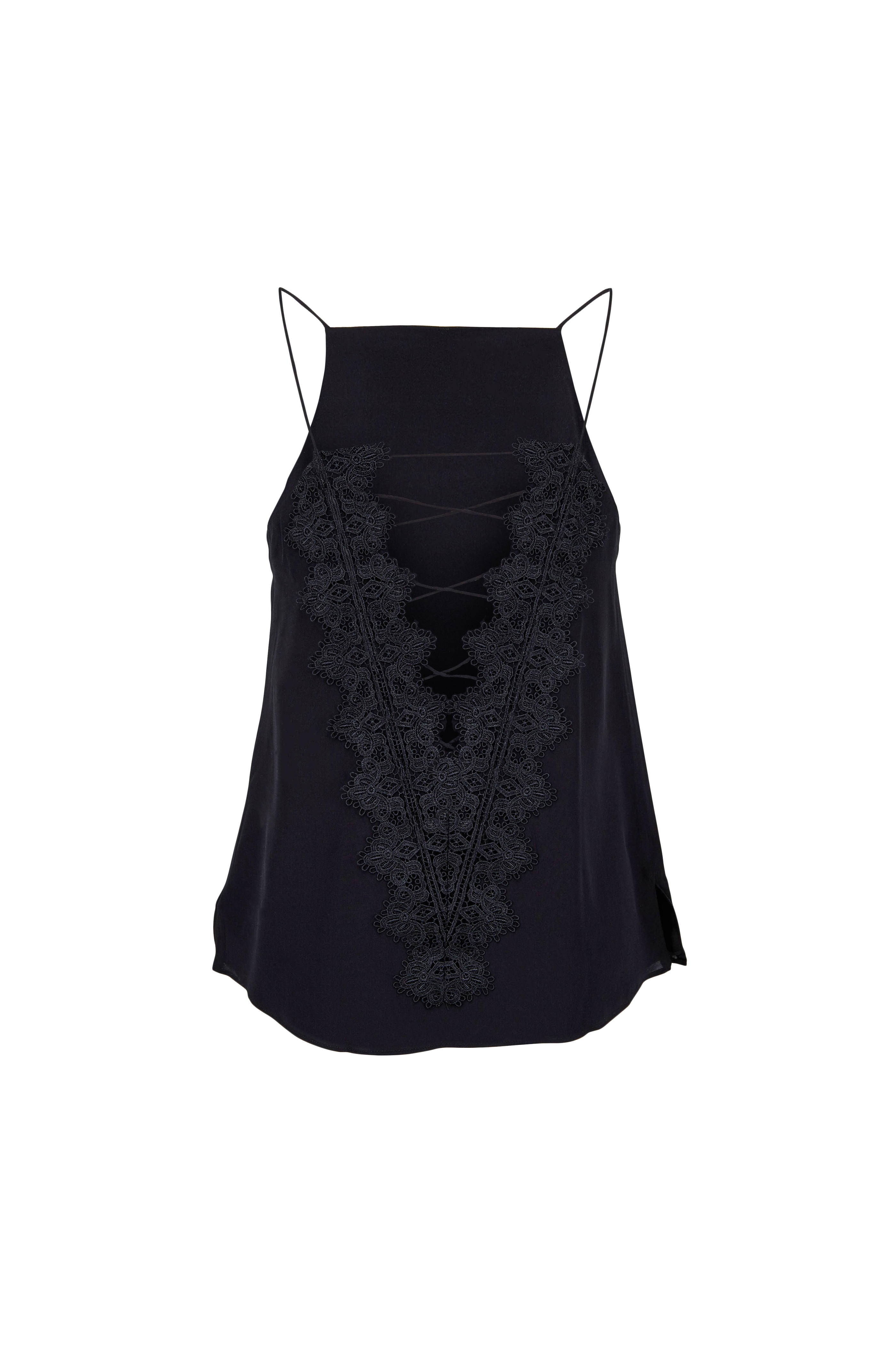 Cami NYC The Charlie Black Silk Convertible Lace Cami Mitchell Stores