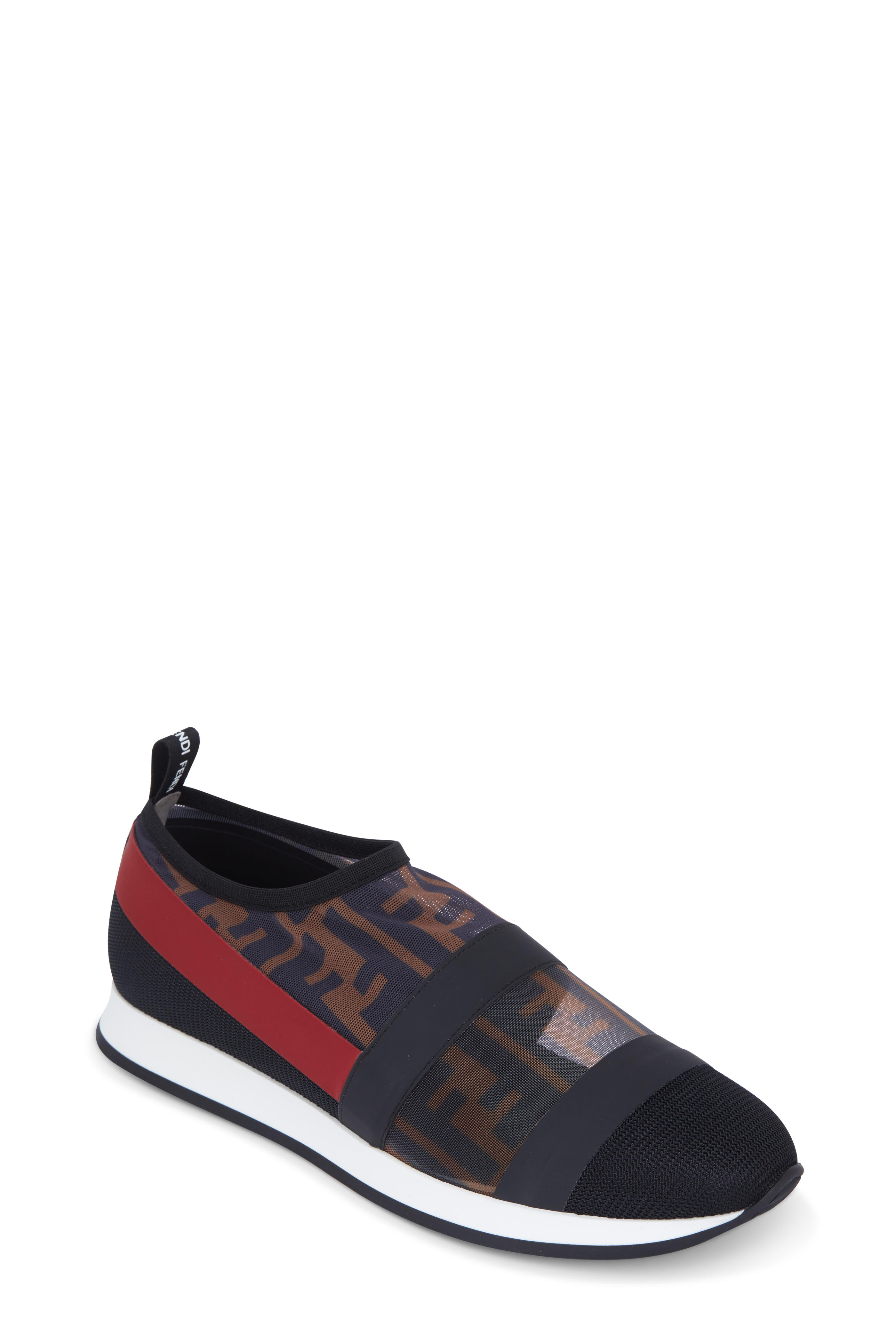 fendi logo mesh sneakers