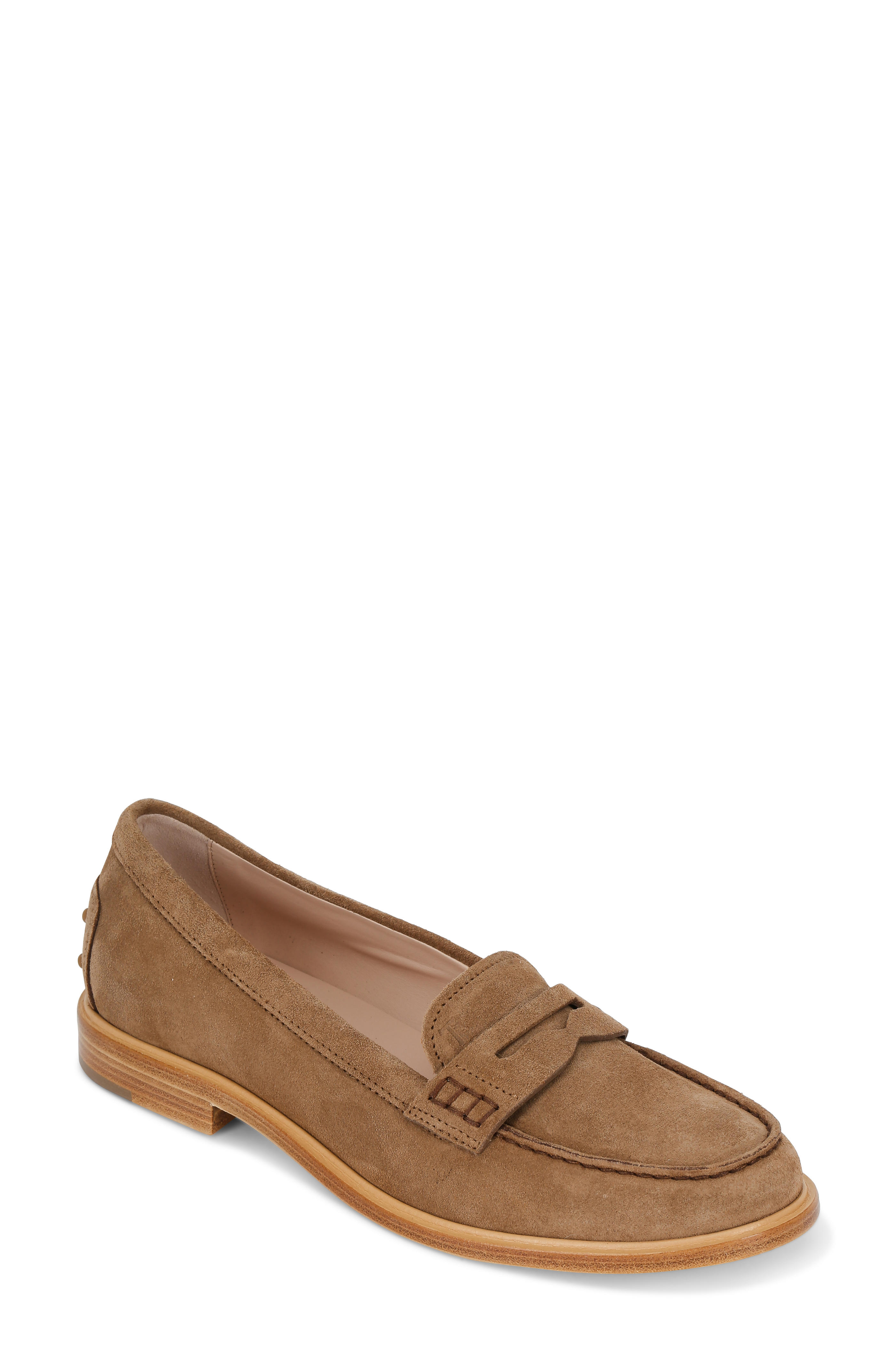Tod's - Tan Suede Penny Loafer | Mitchell Stores