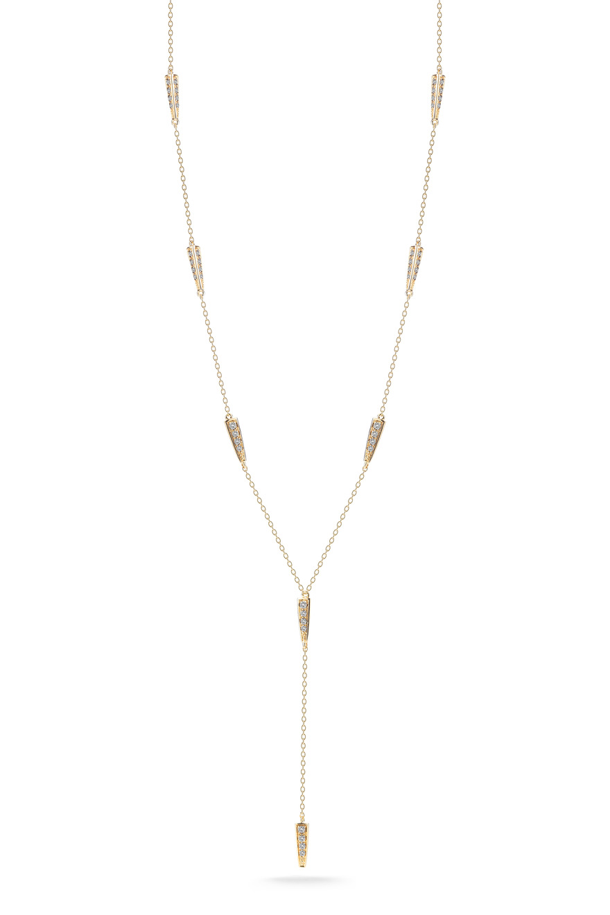 Northern Star Gold White Topaz Lariat Necklace