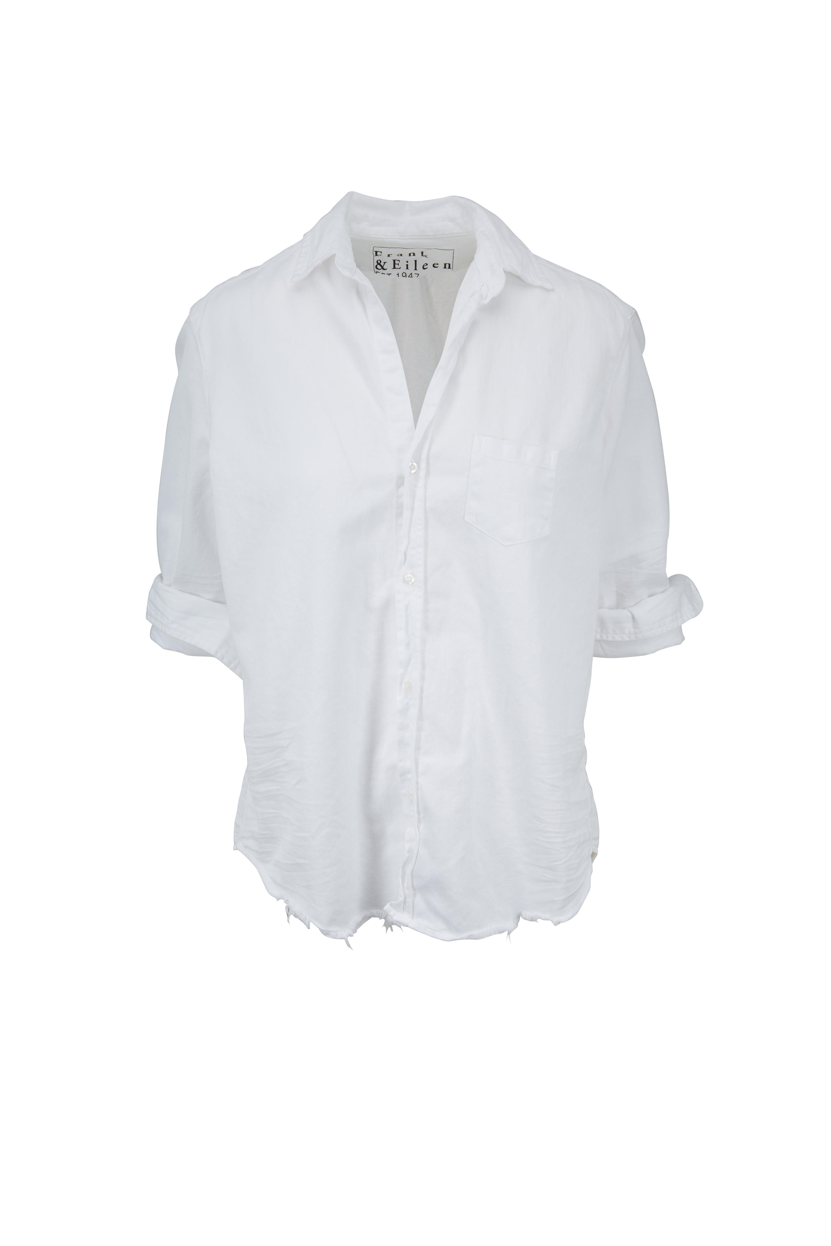 white denim blouse
