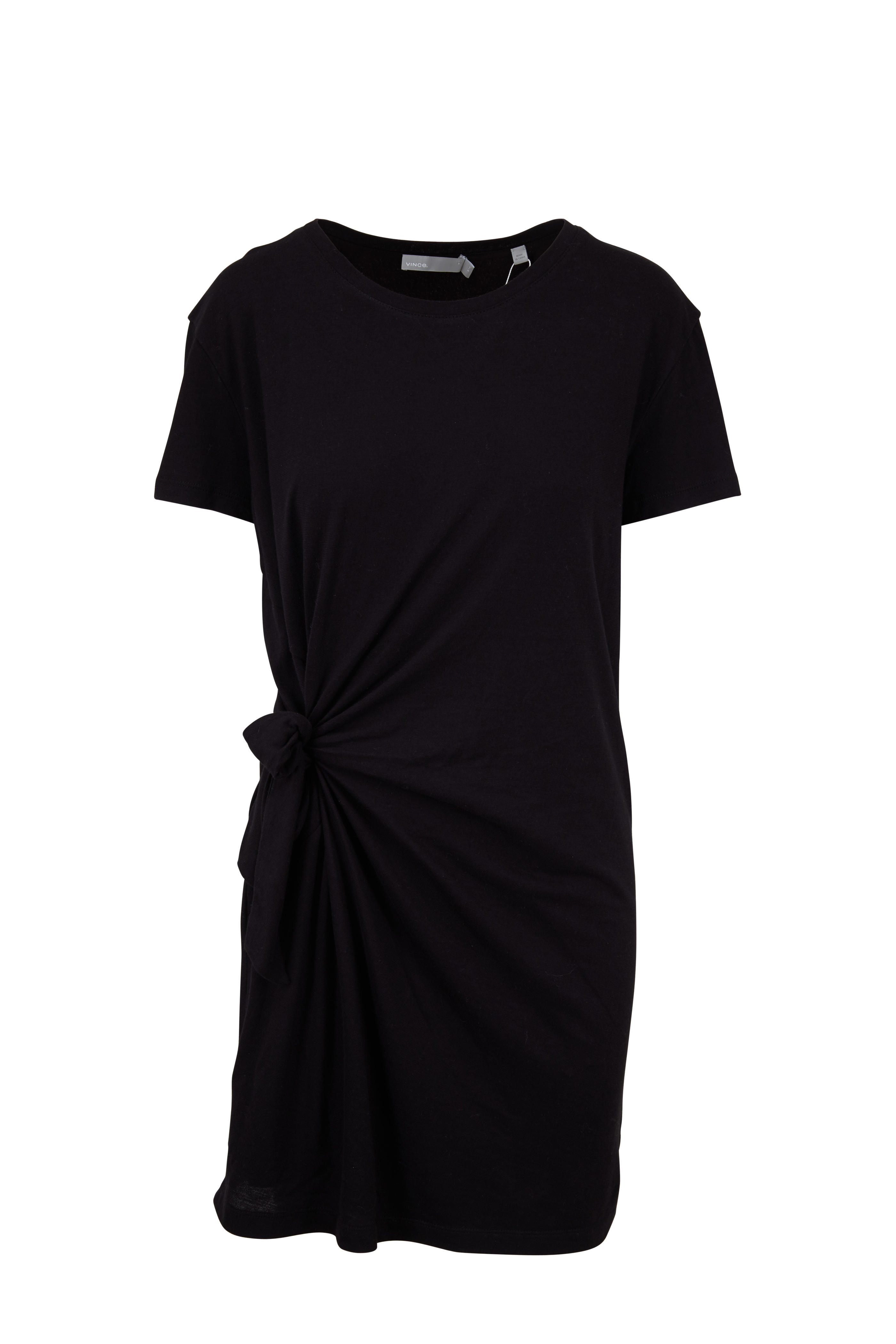 black side tie dress