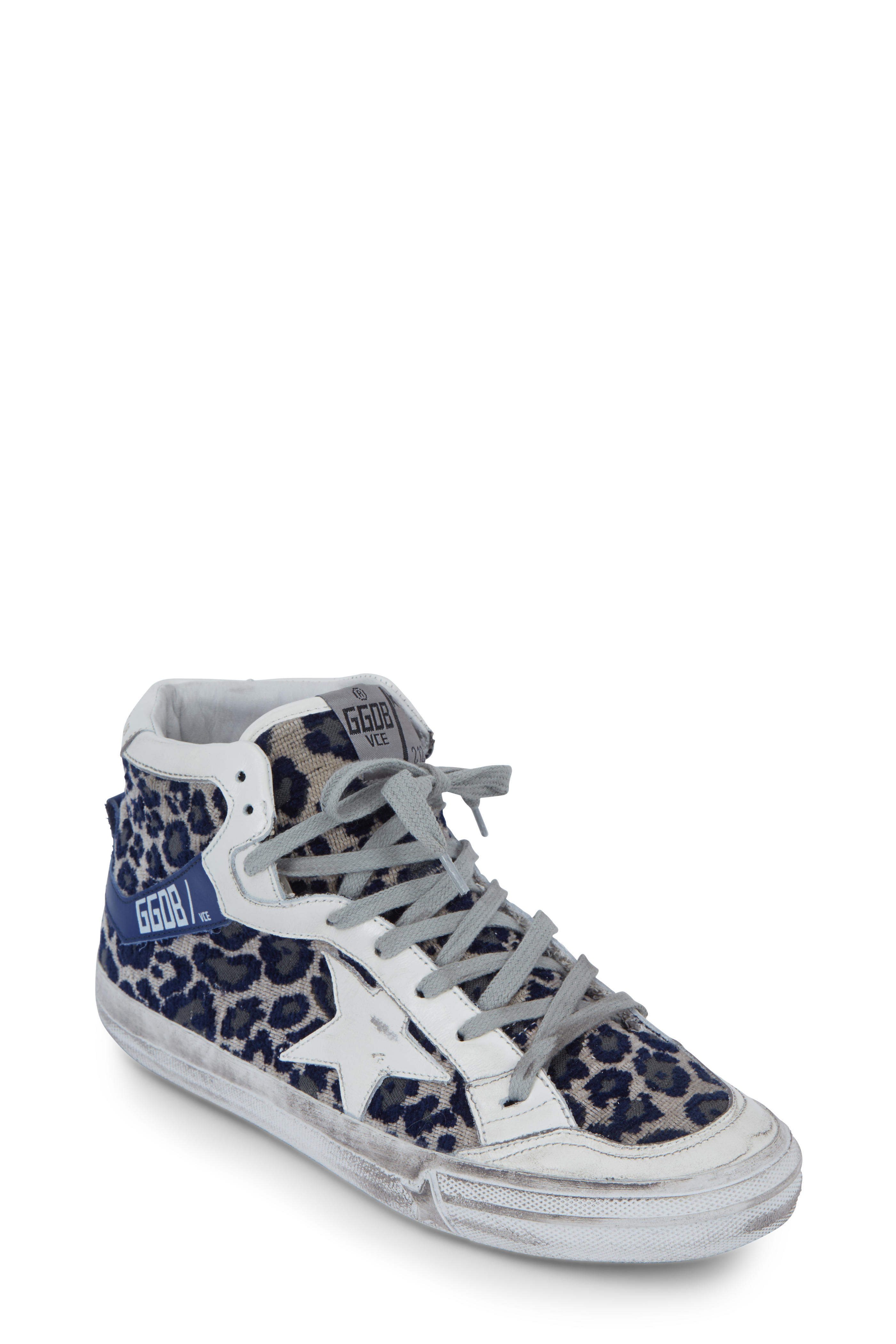 golden goose blue velvet sneakers