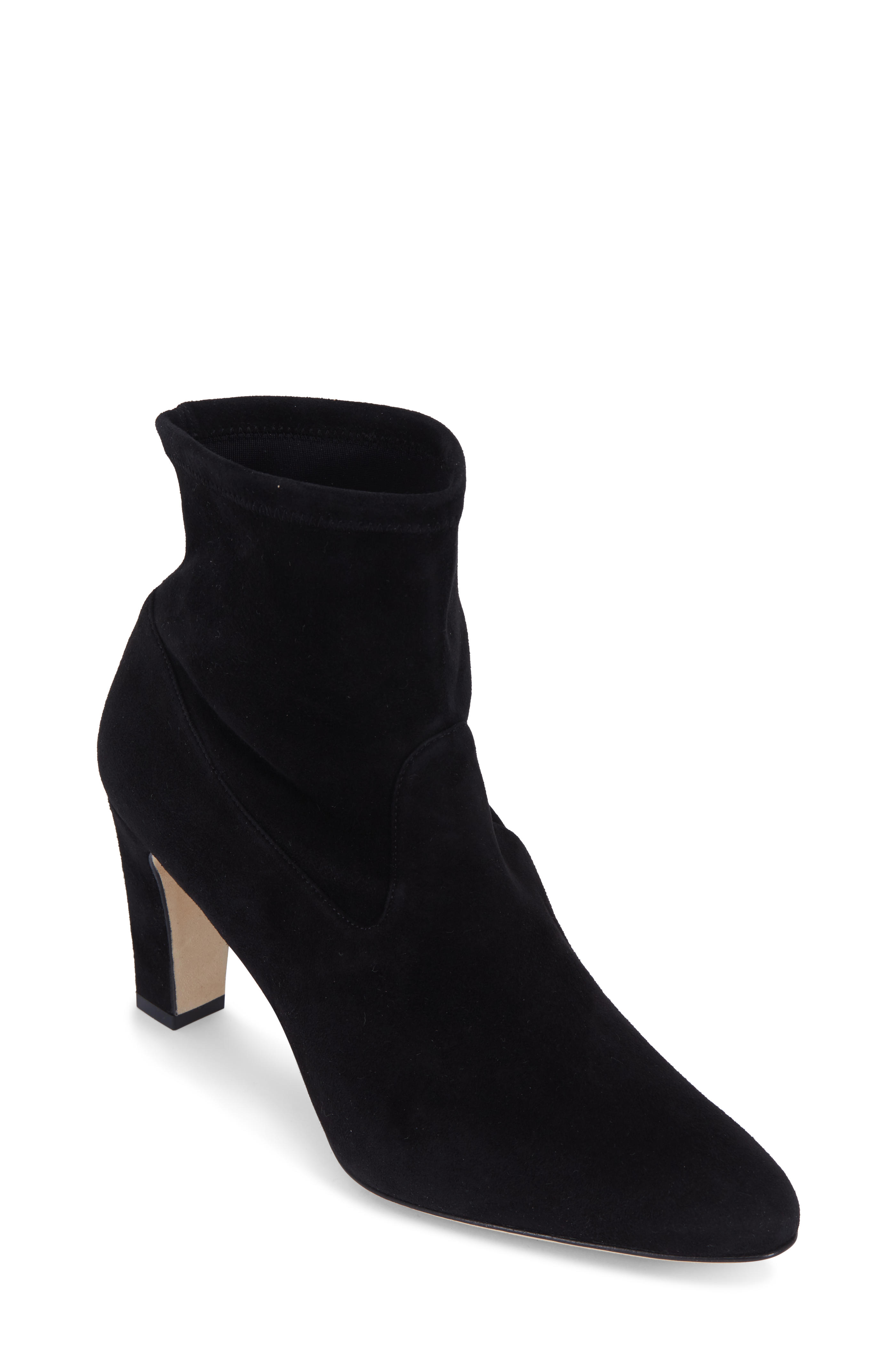 stretch suede ankle boots