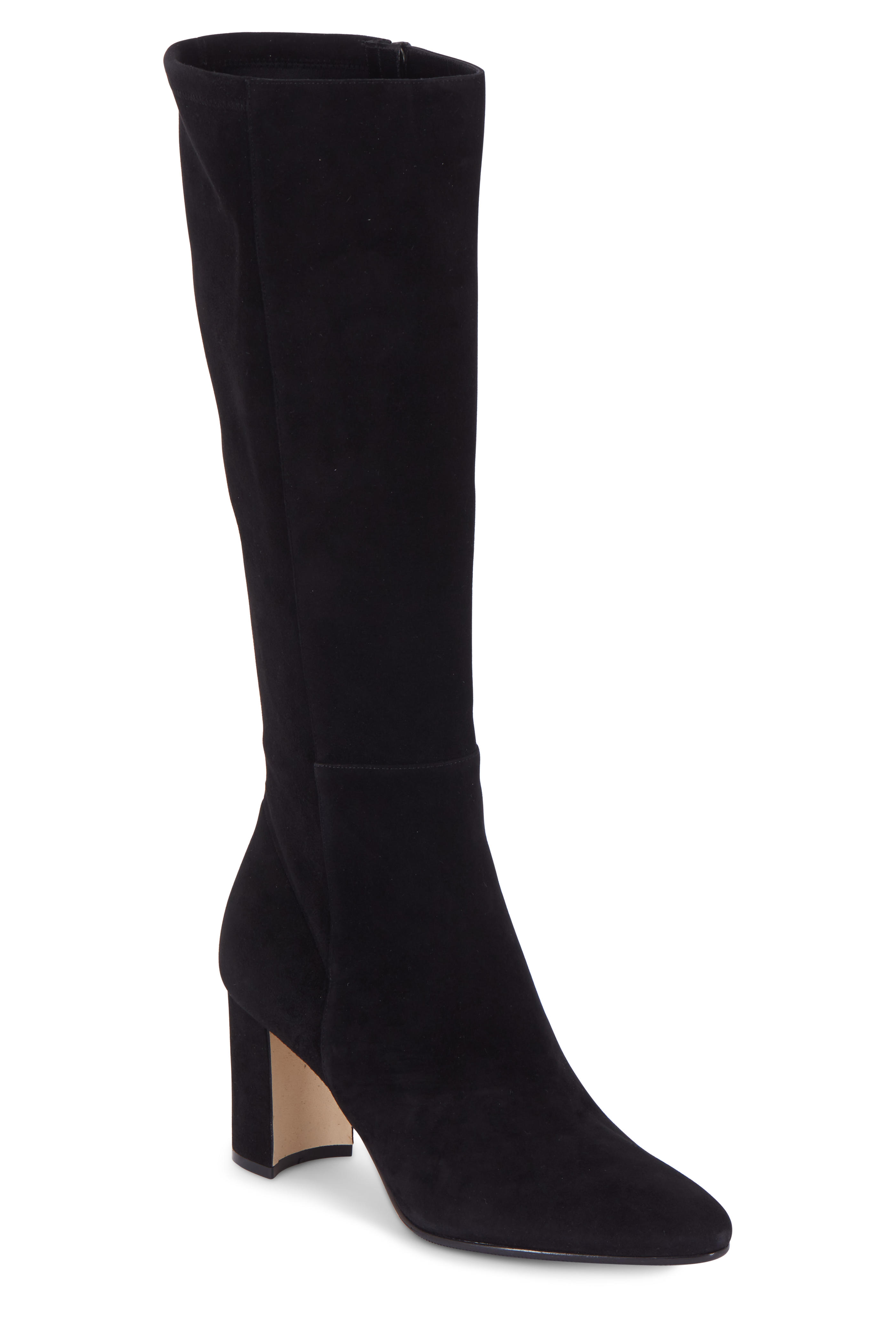 stretch suede knee high boots