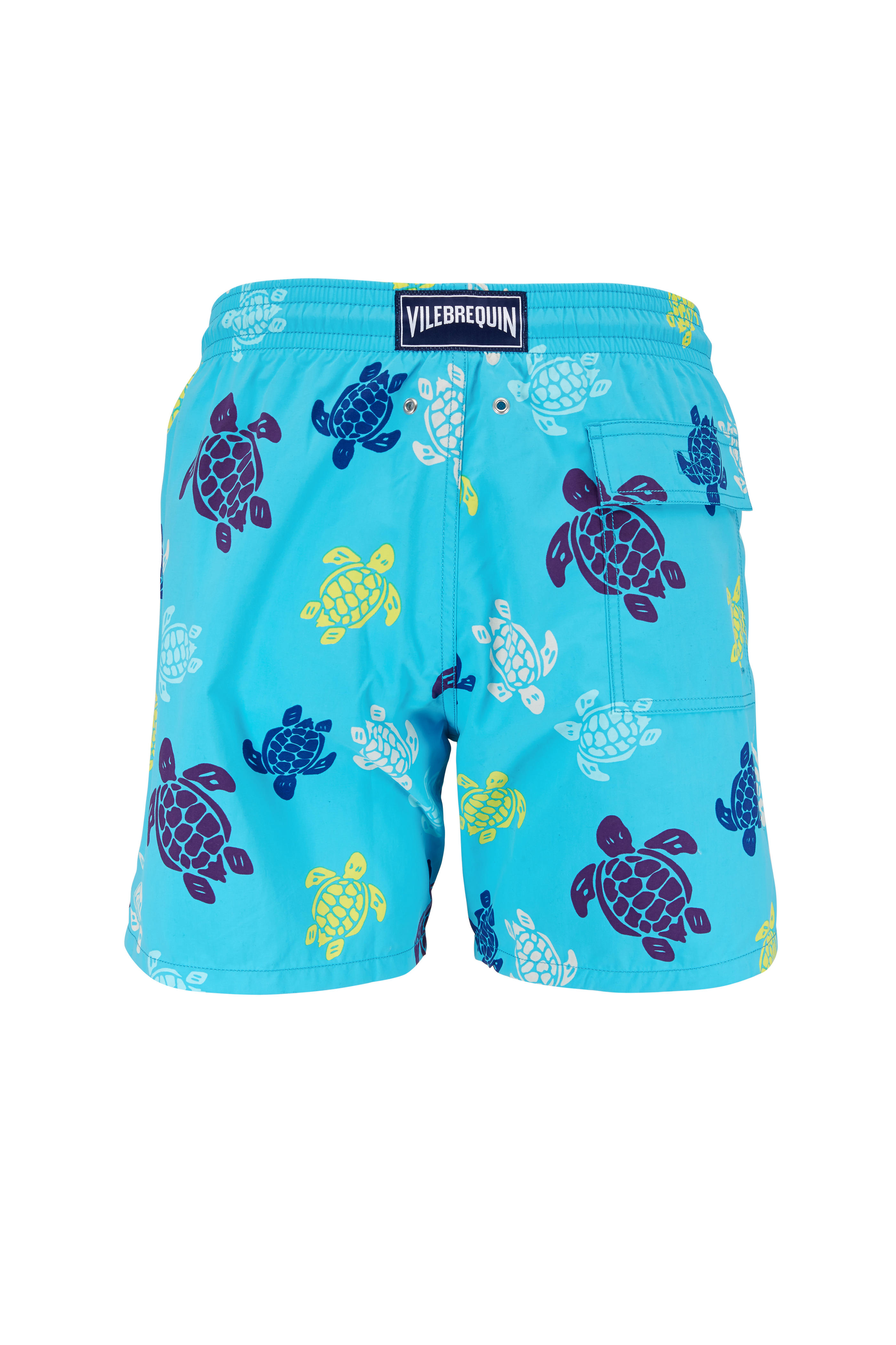 Vilebrequin - Moorea Blue Turtle Swim Trunks | Mitchell Stores