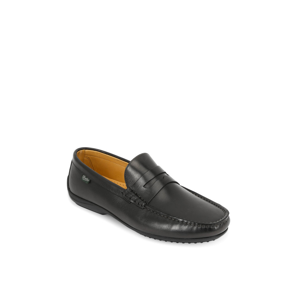 Cabrio Black Leather Penny Loafer 