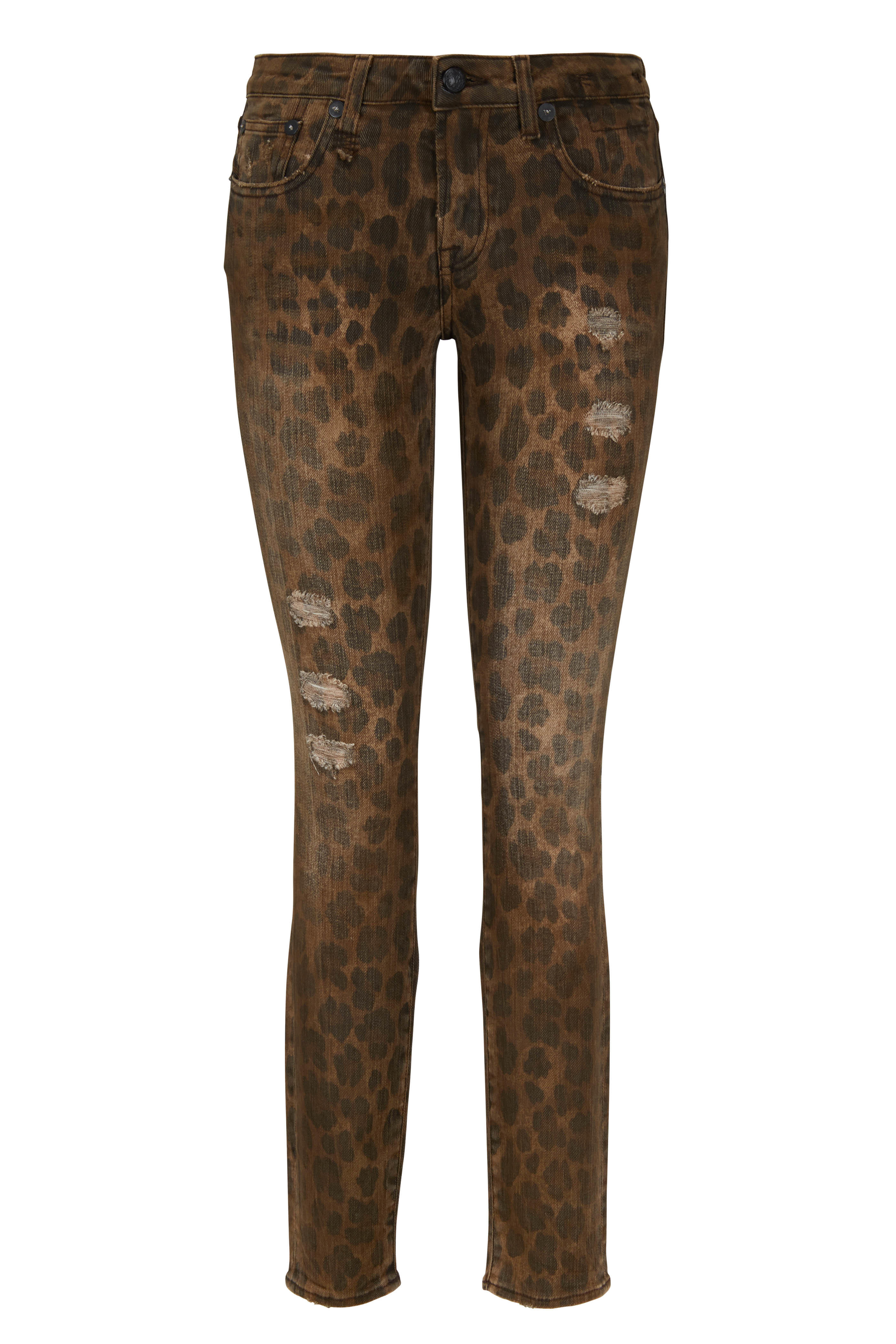 r13 kate skinny jeans leopard