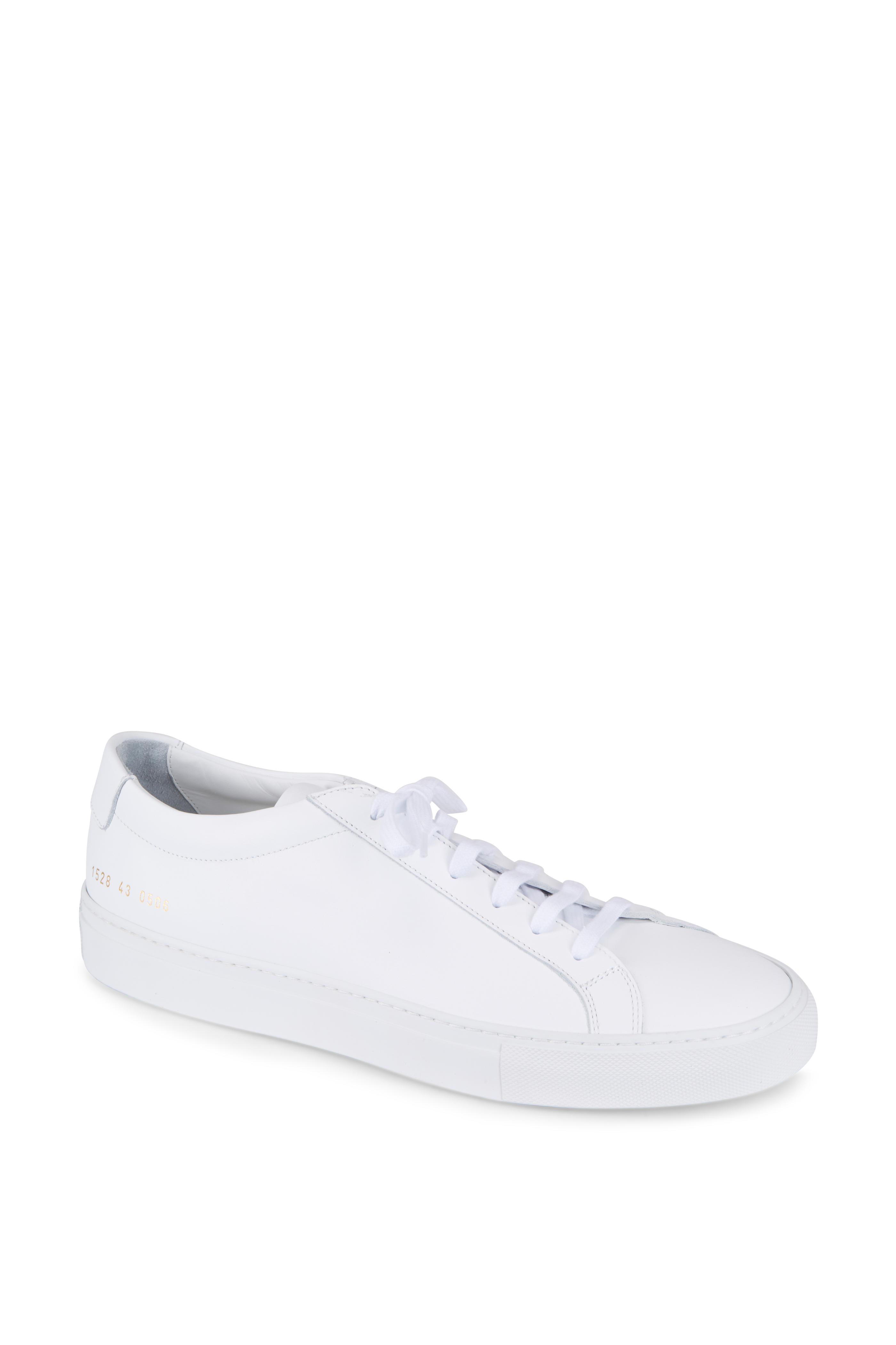 common projects white leather sneakers