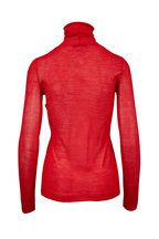 red sheer turtleneck