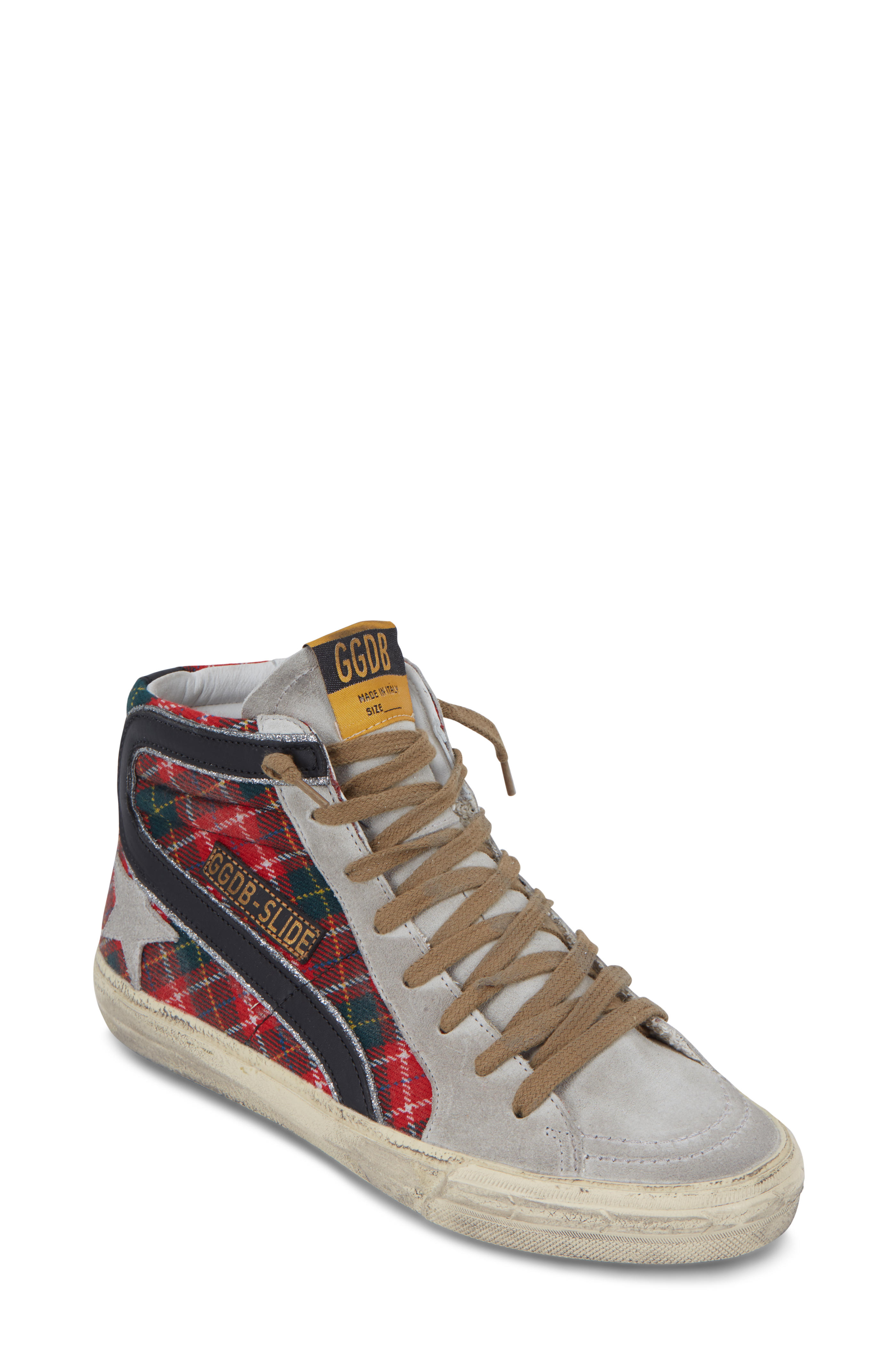 red golden goose sneakers