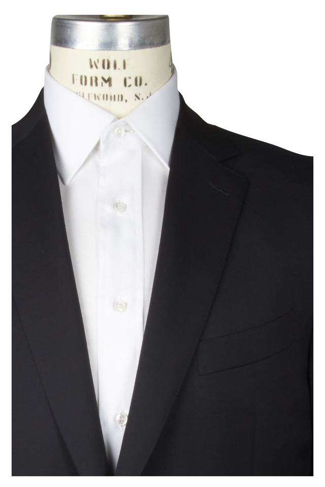 Navy Blue Worsted Wool Suit