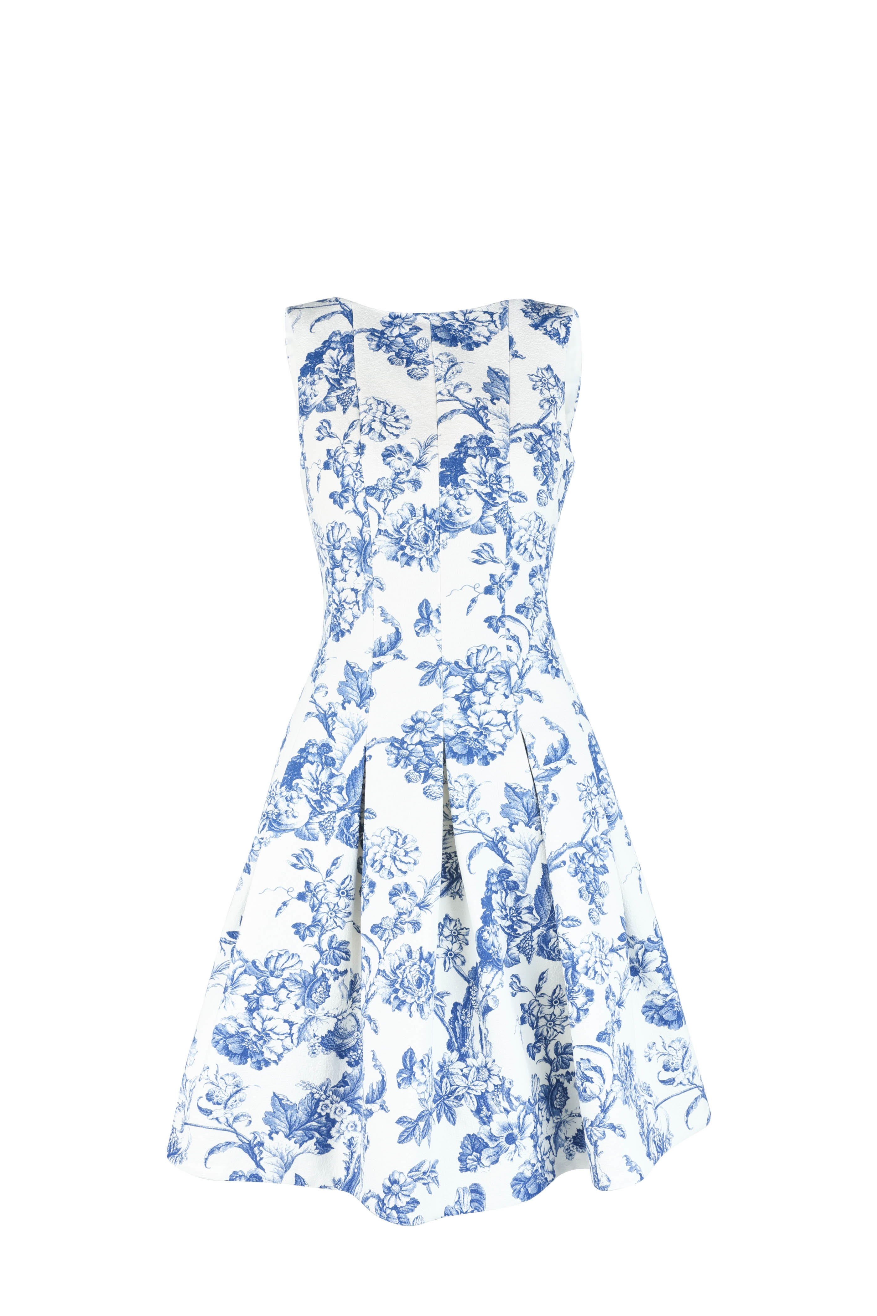 blue and white toile dress