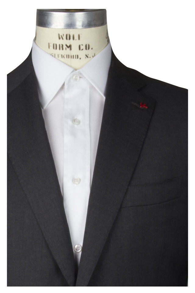 Medium Grey Wool Solid Suit