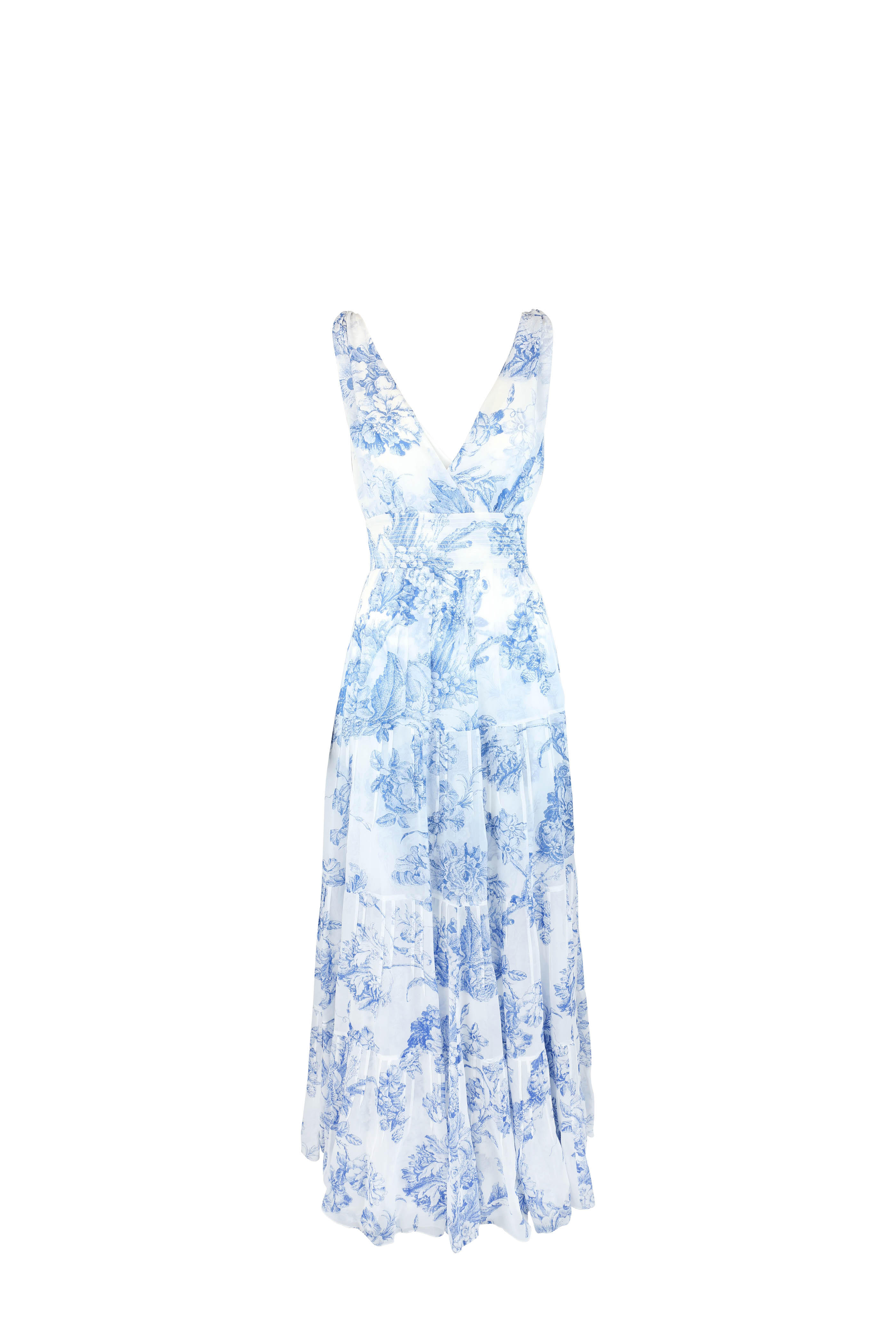 blue and white toile dress